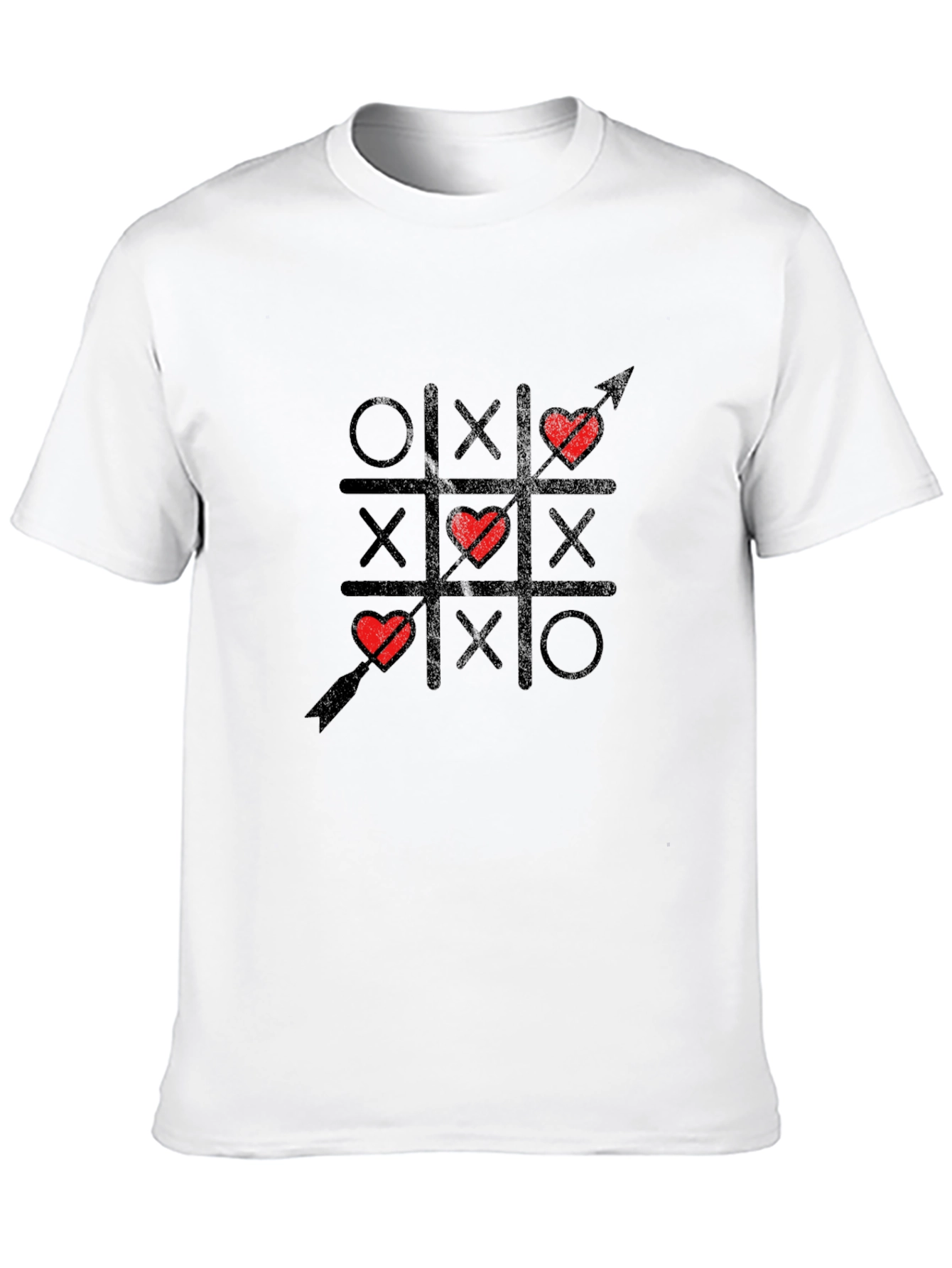 Tic Tac Toe Love Arrow Black T-Shirt