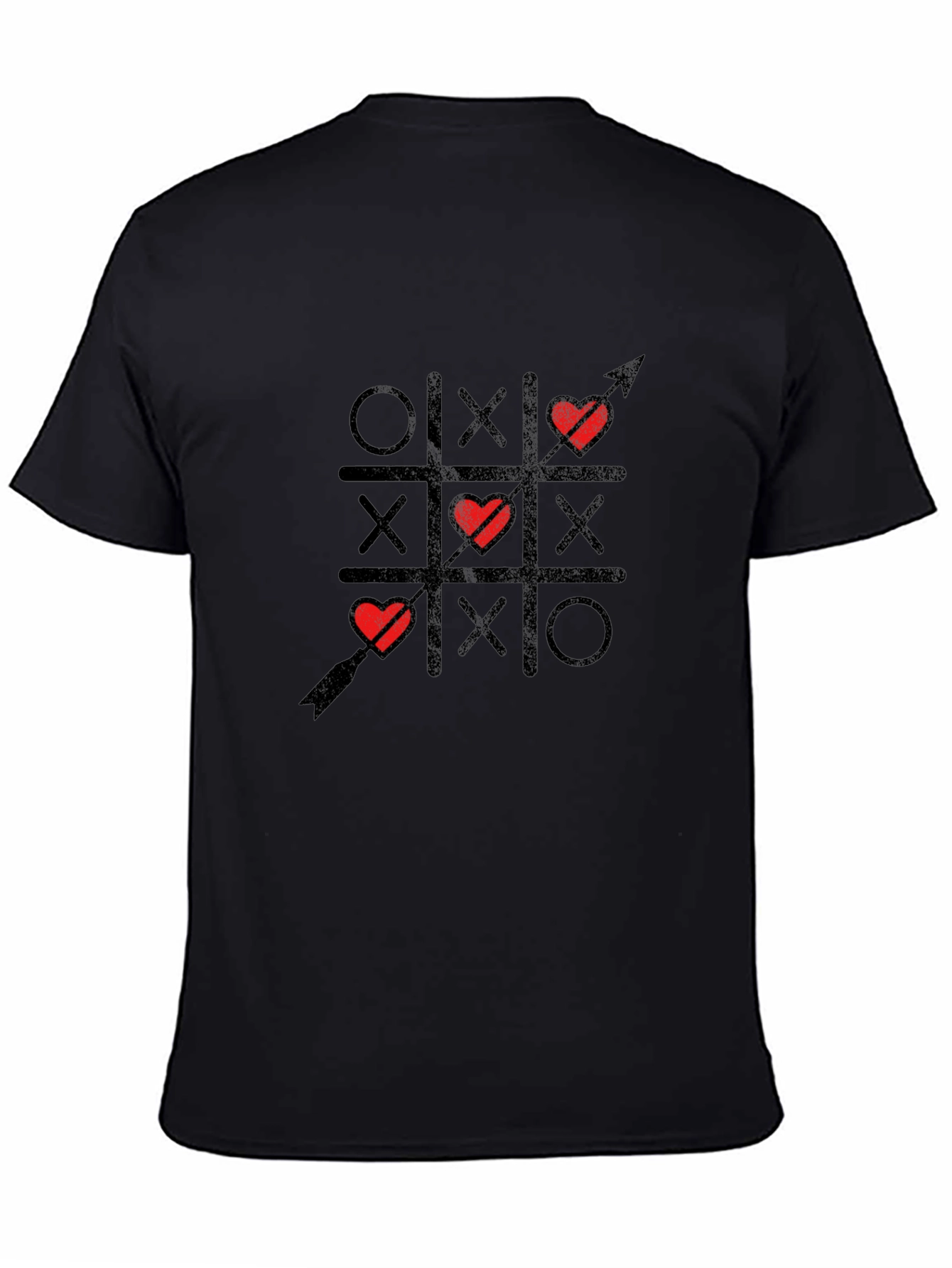 Tic Tac Toe Love Arrow Black T-Shirt