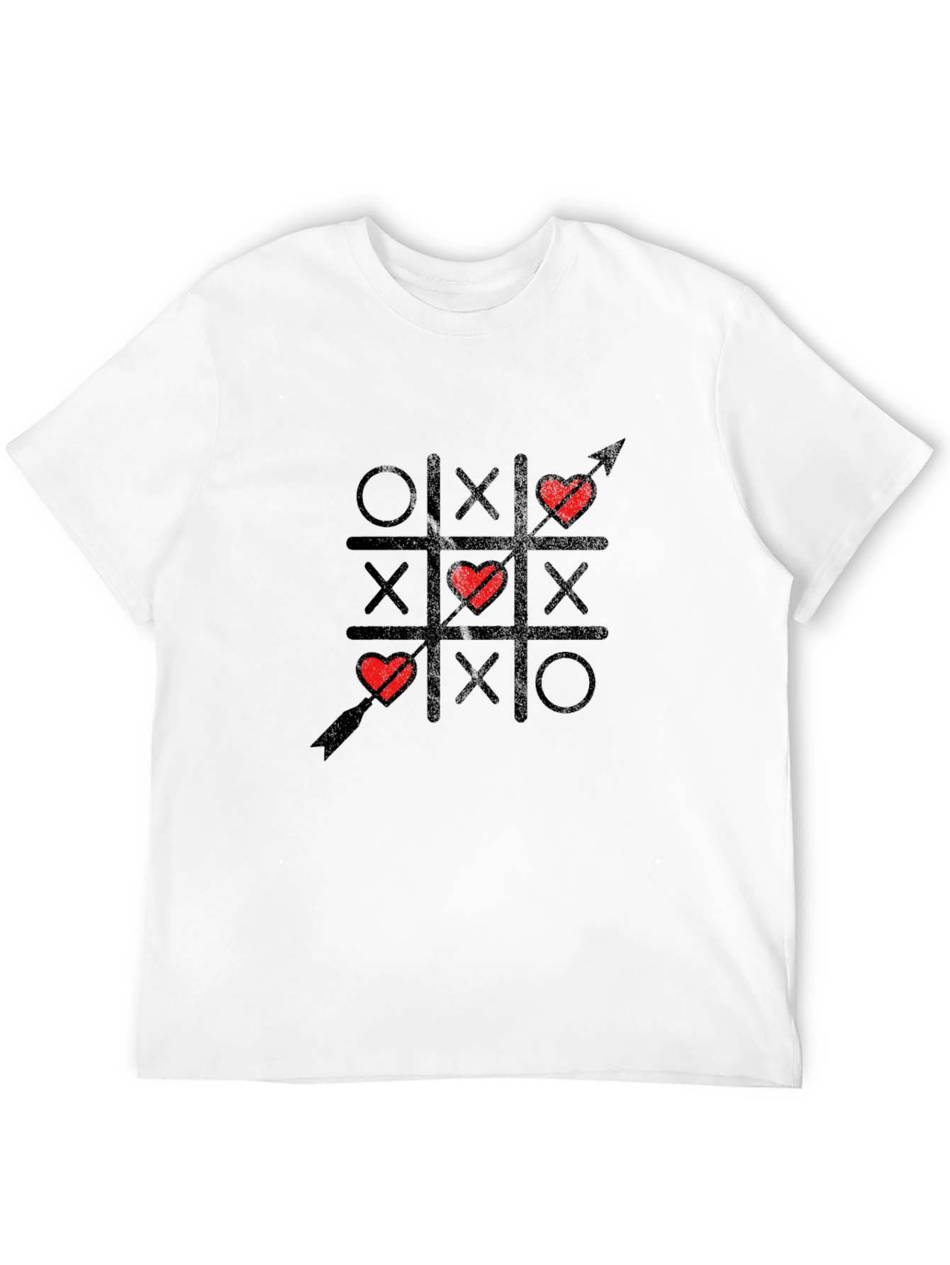 Tic Tac Toe Love Arrow Black T-Shirt