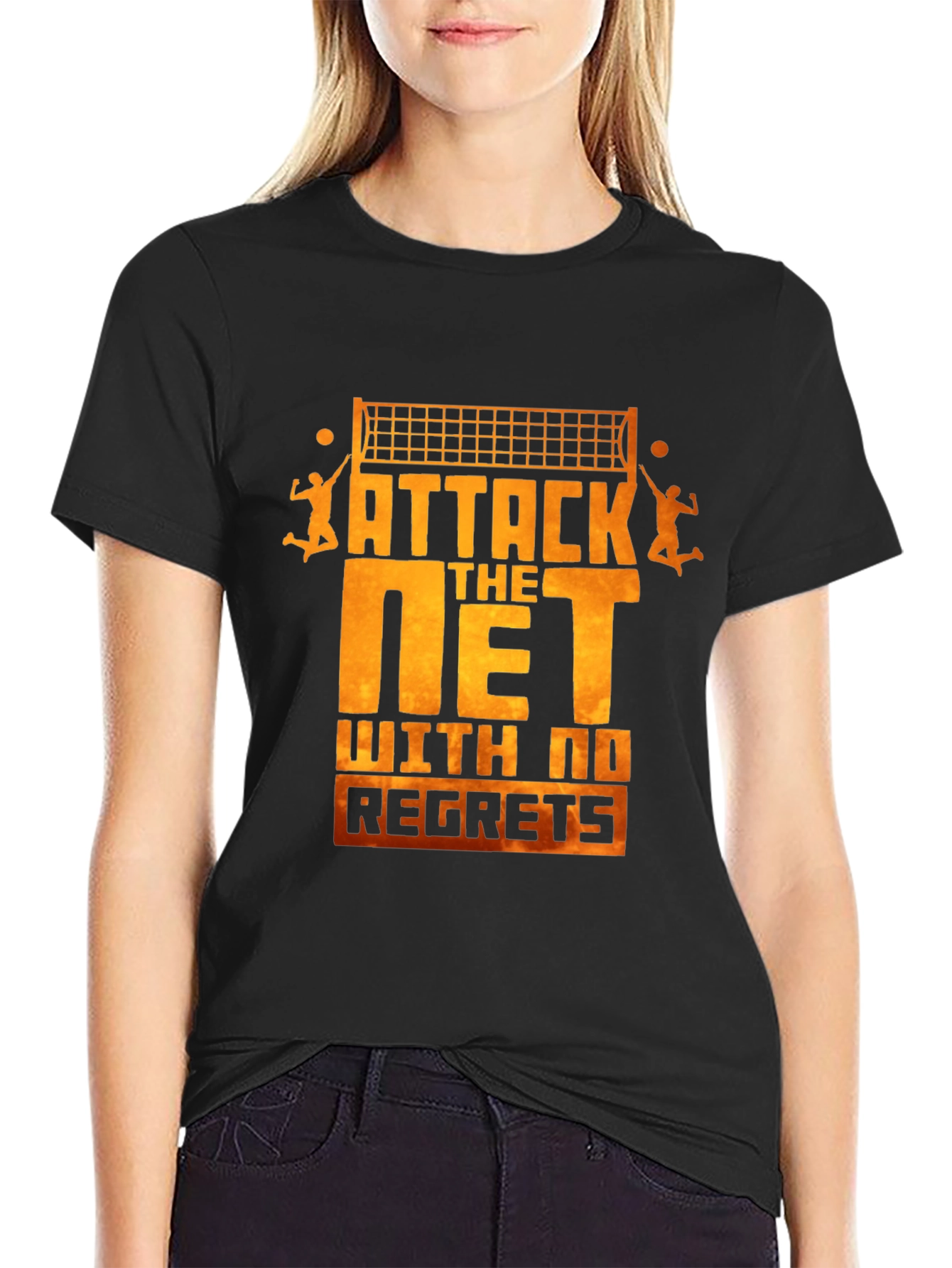 Volleyball Graphic Tee - Attack the Net