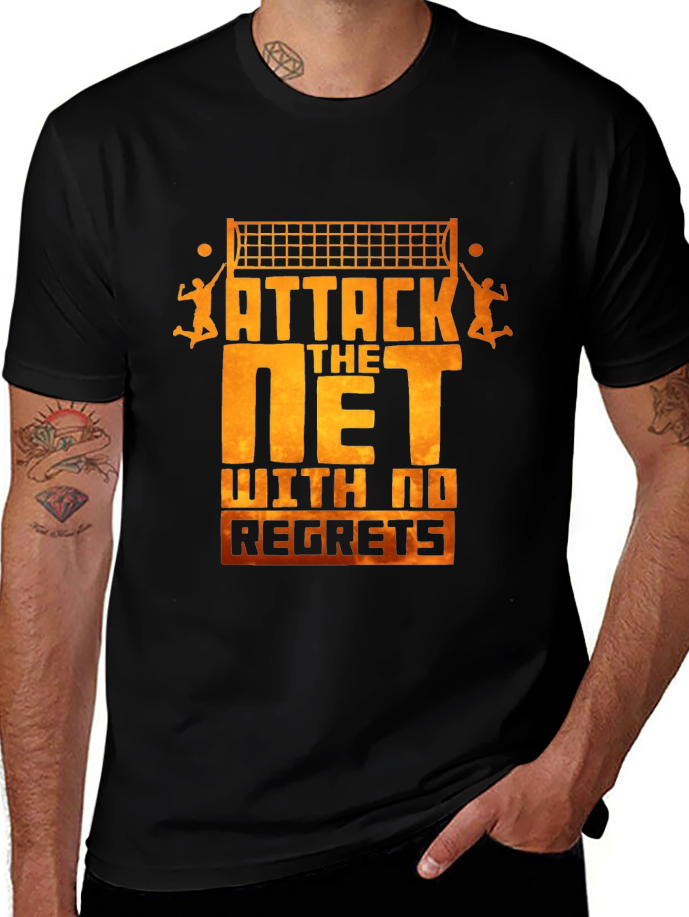 Volleyball Graphic Tee - Attack the Net