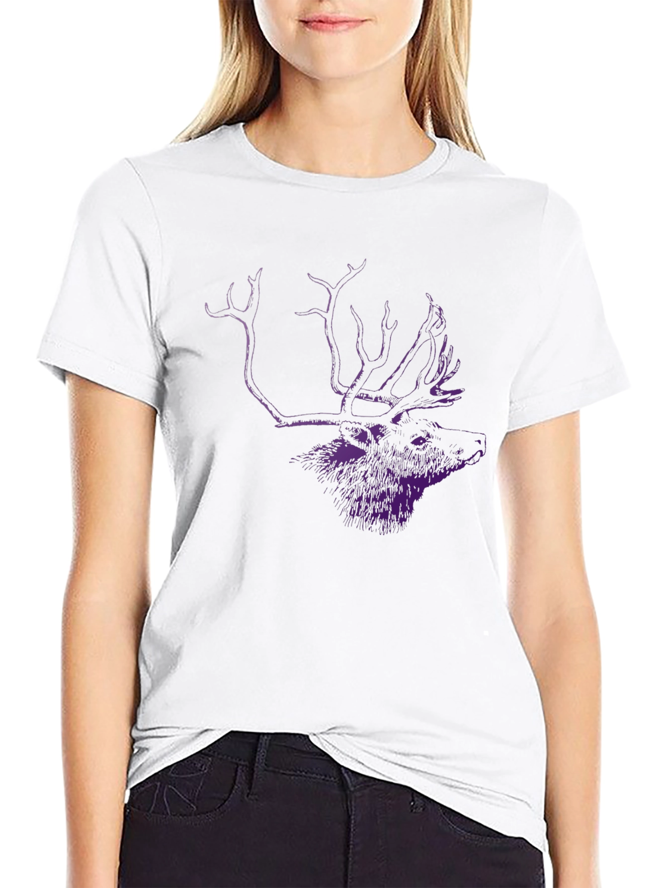 Black Deer Graphic Tee - Casual Style