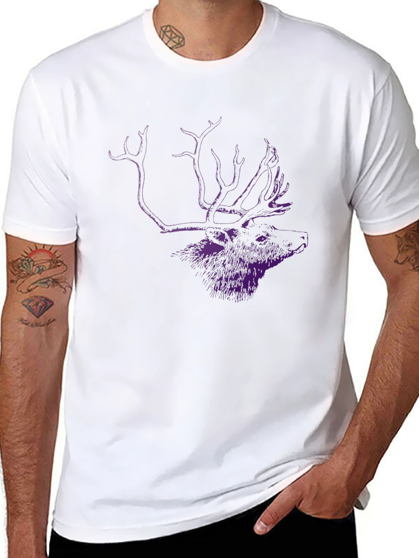Black Deer Graphic Tee - Casual Style