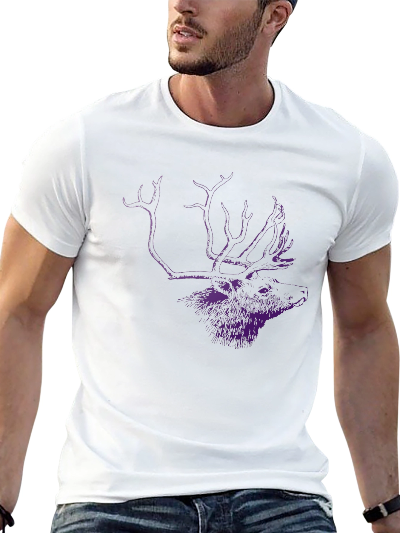 Black Deer Graphic Tee - Casual Style