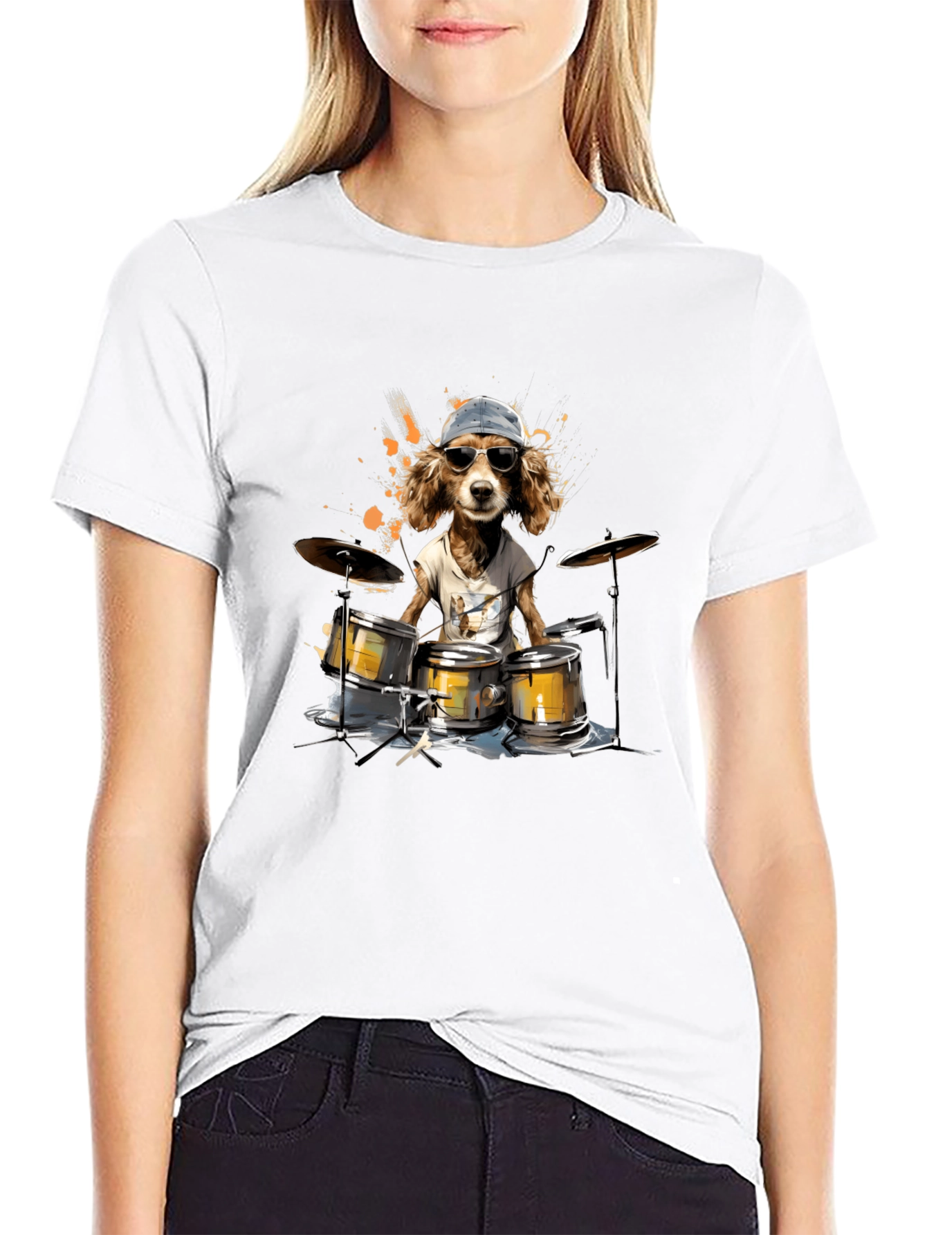 Dog Drummer T-Shirt - Cool Canine Beats!