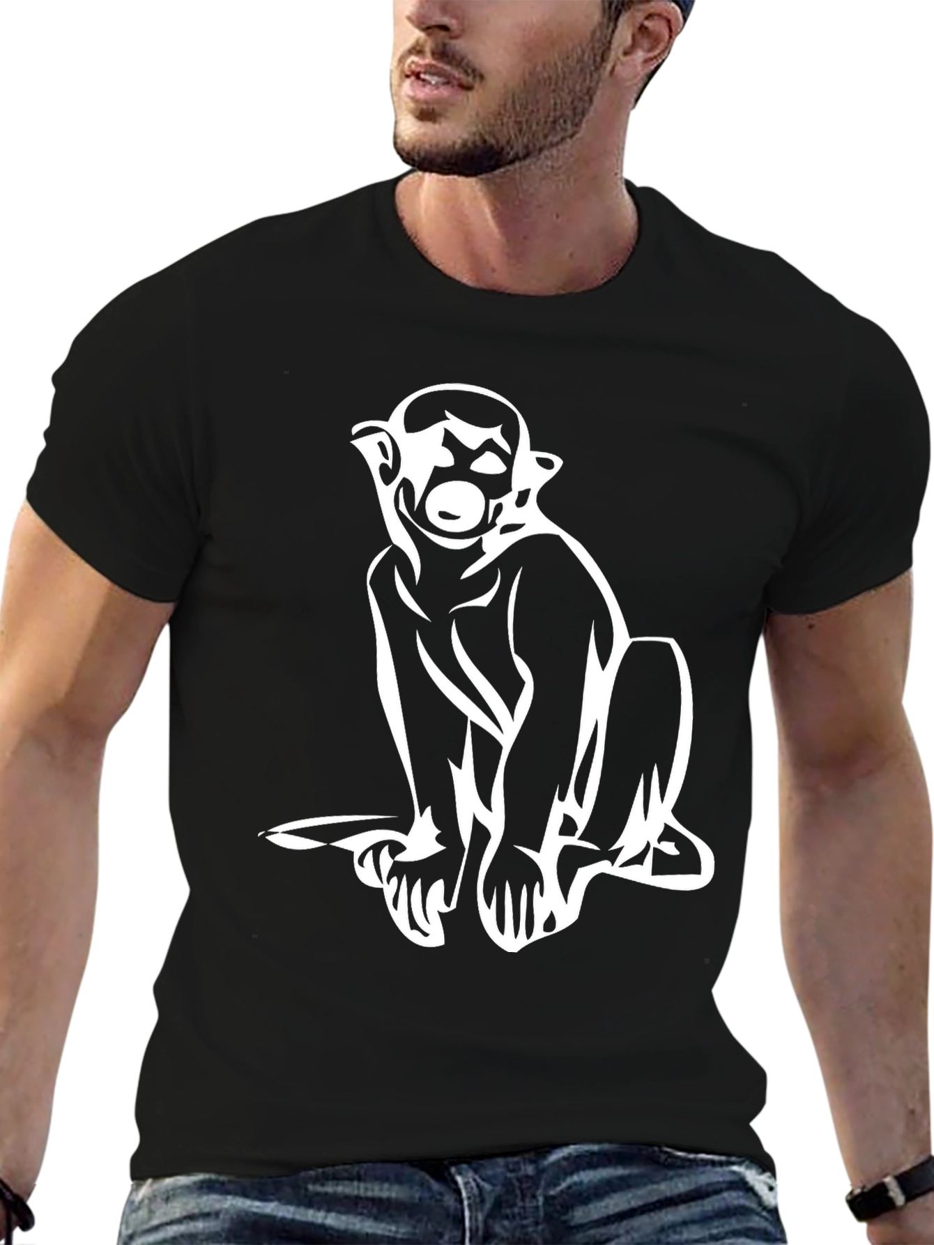 Monkey Graphic Black T-Shirt - Cool Casual Wear