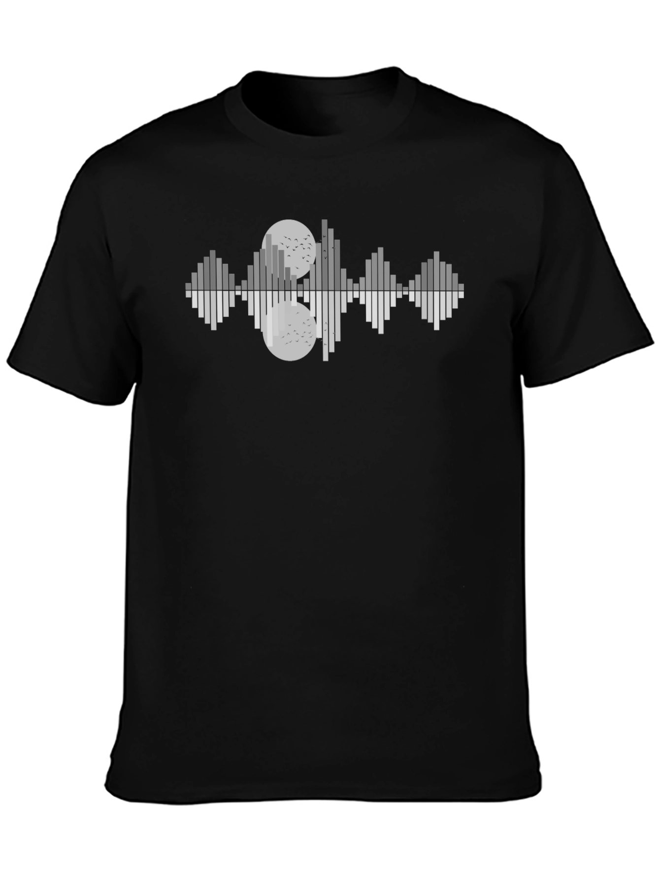 Abstract Sound Wave T-Shirt - Black
