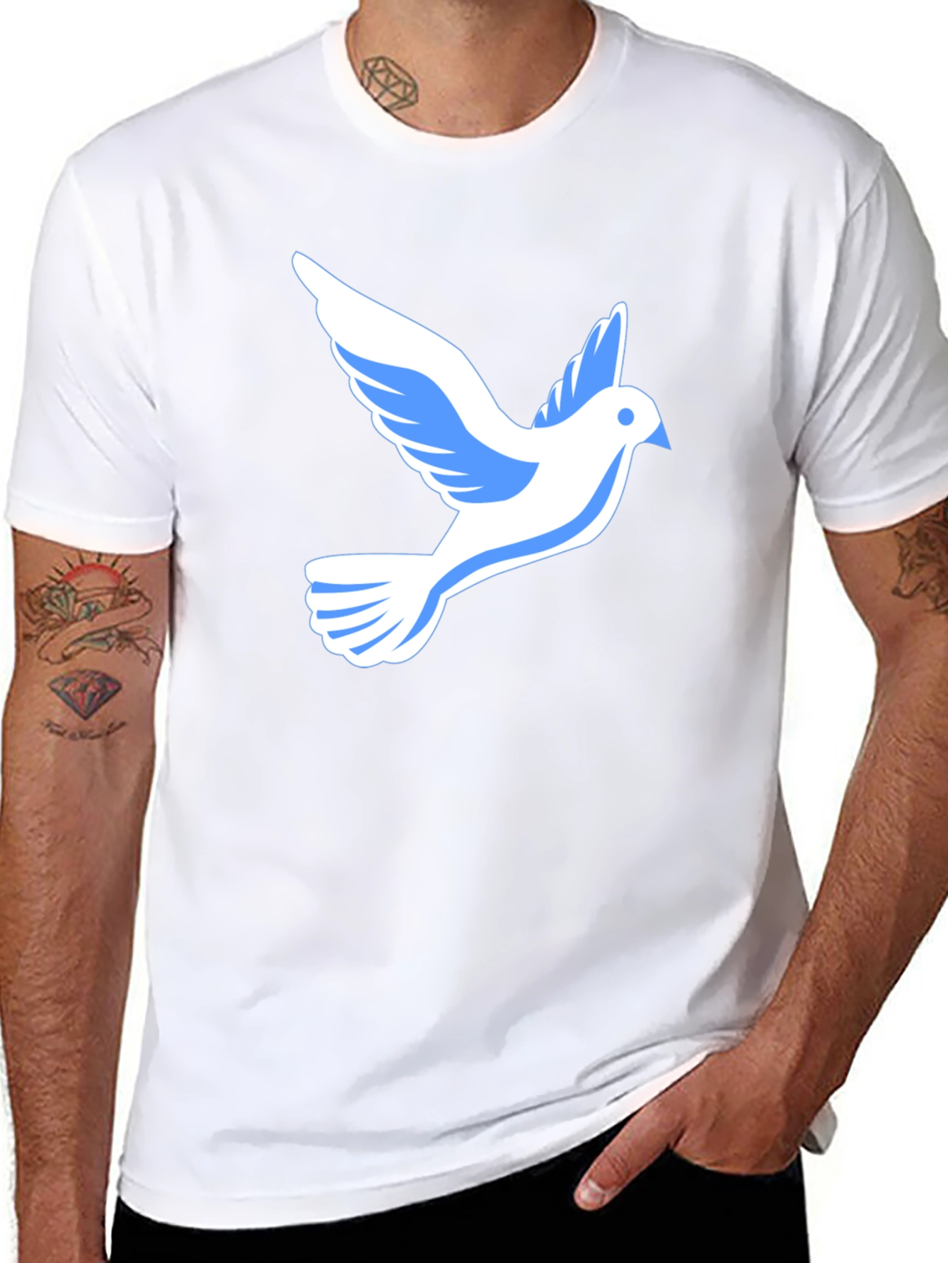 Peace Dove Graphic Tee - Stylish Bird Print T-Shirt