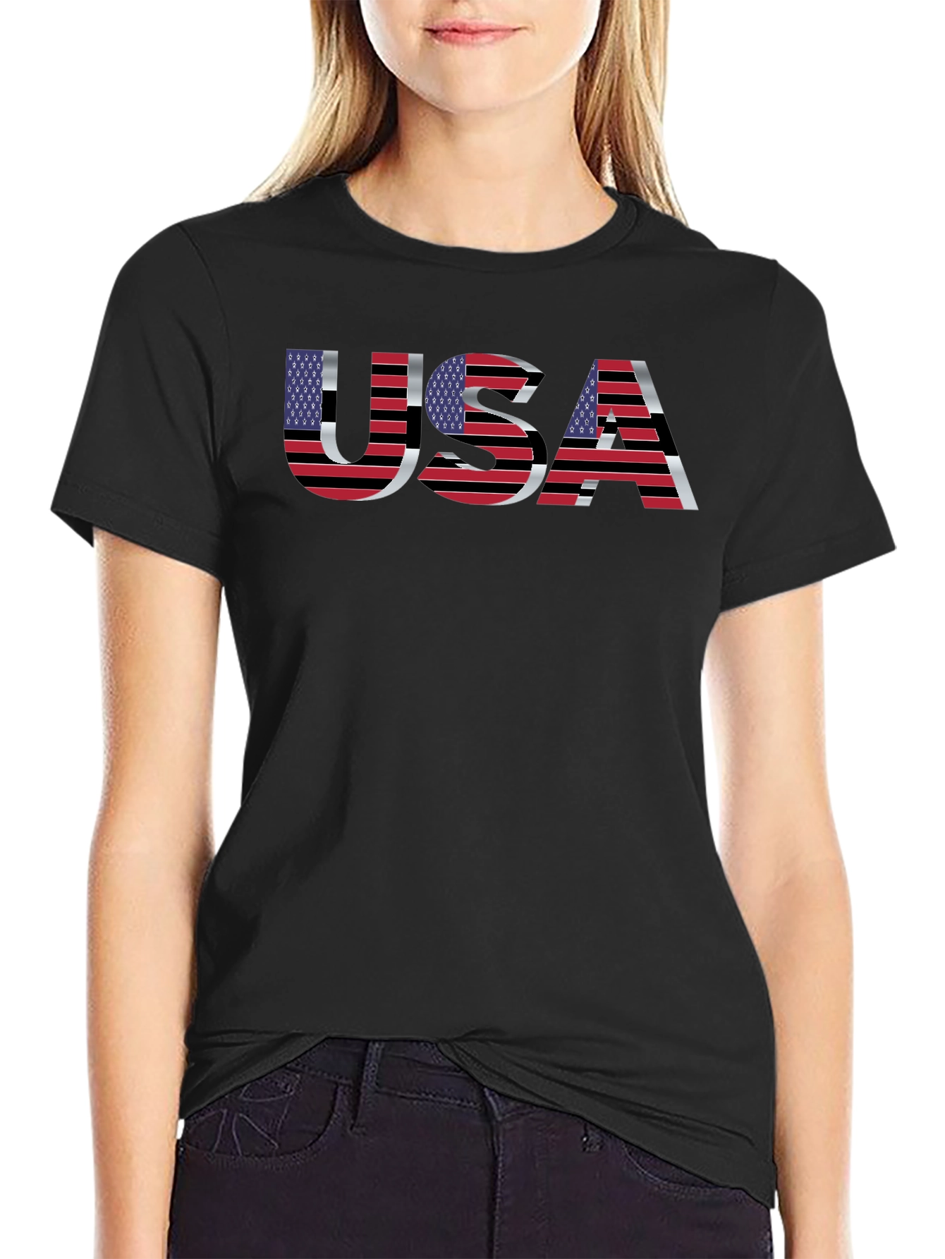 USA Flag Graphic T-Shirt - Patriotic Design