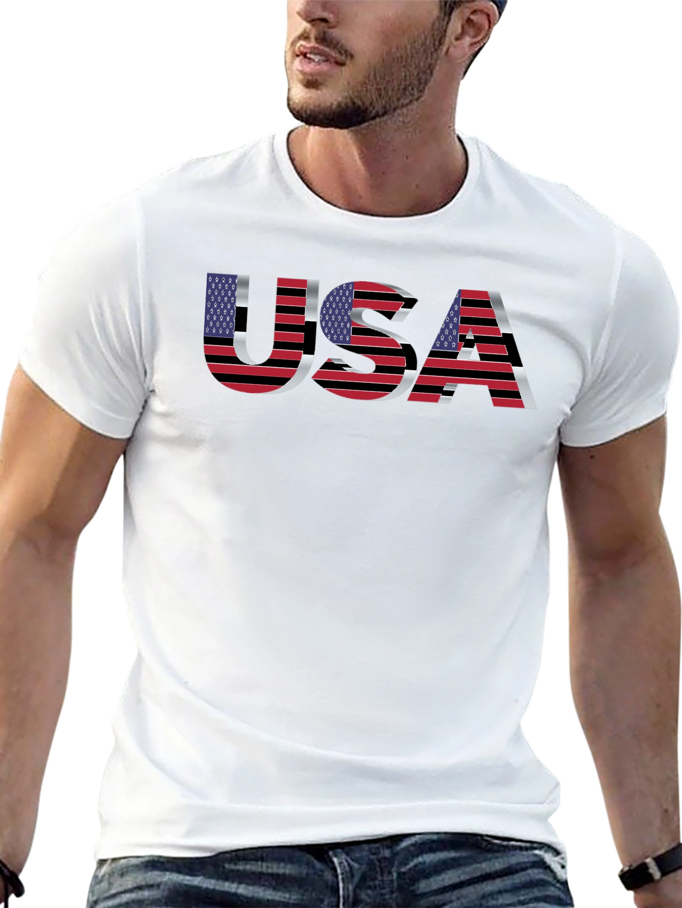 USA Flag Graphic T-Shirt - Patriotic Design