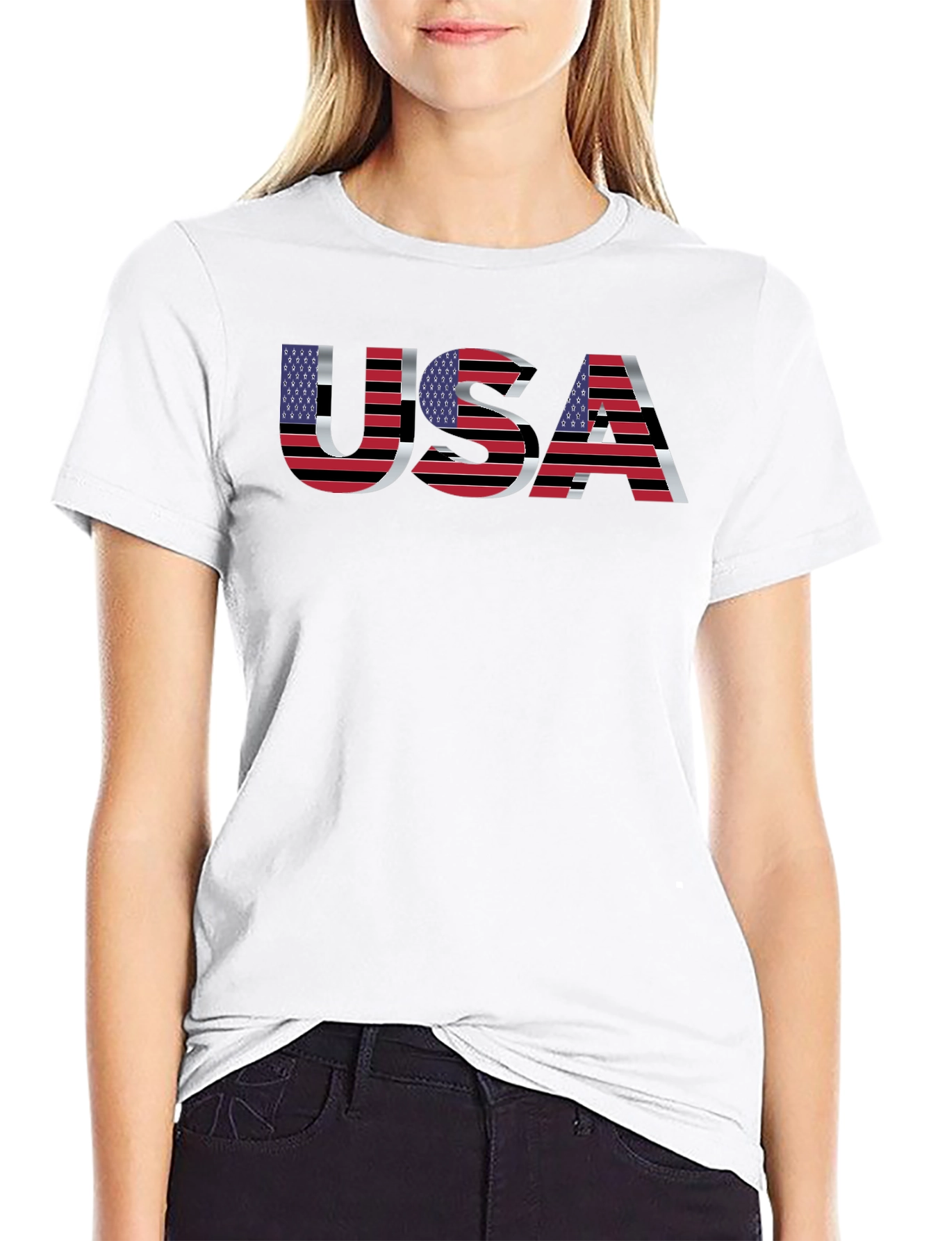 USA Flag Graphic T-Shirt - Patriotic Design