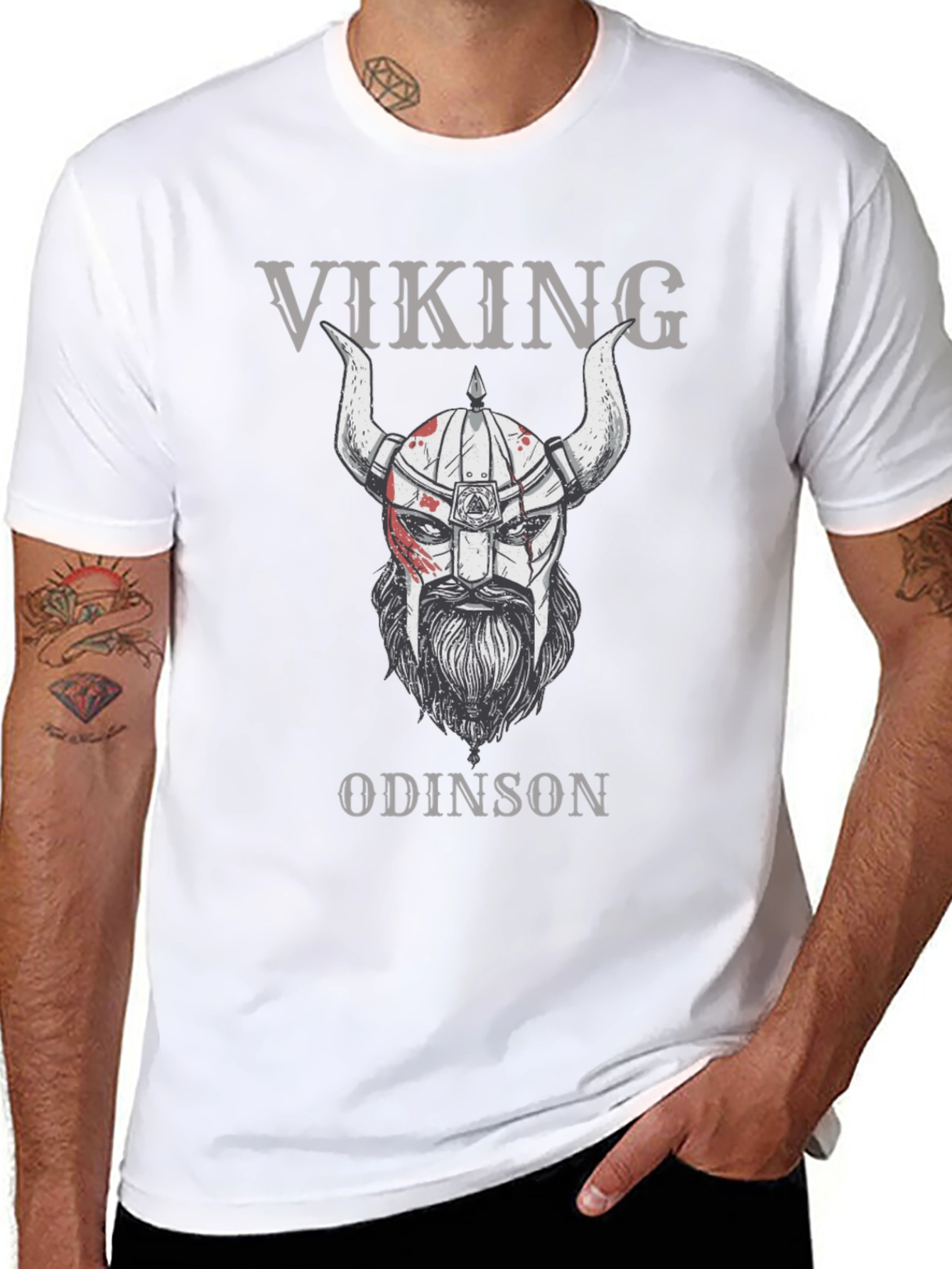 Viking Odinson Graphic Print T-Shirt