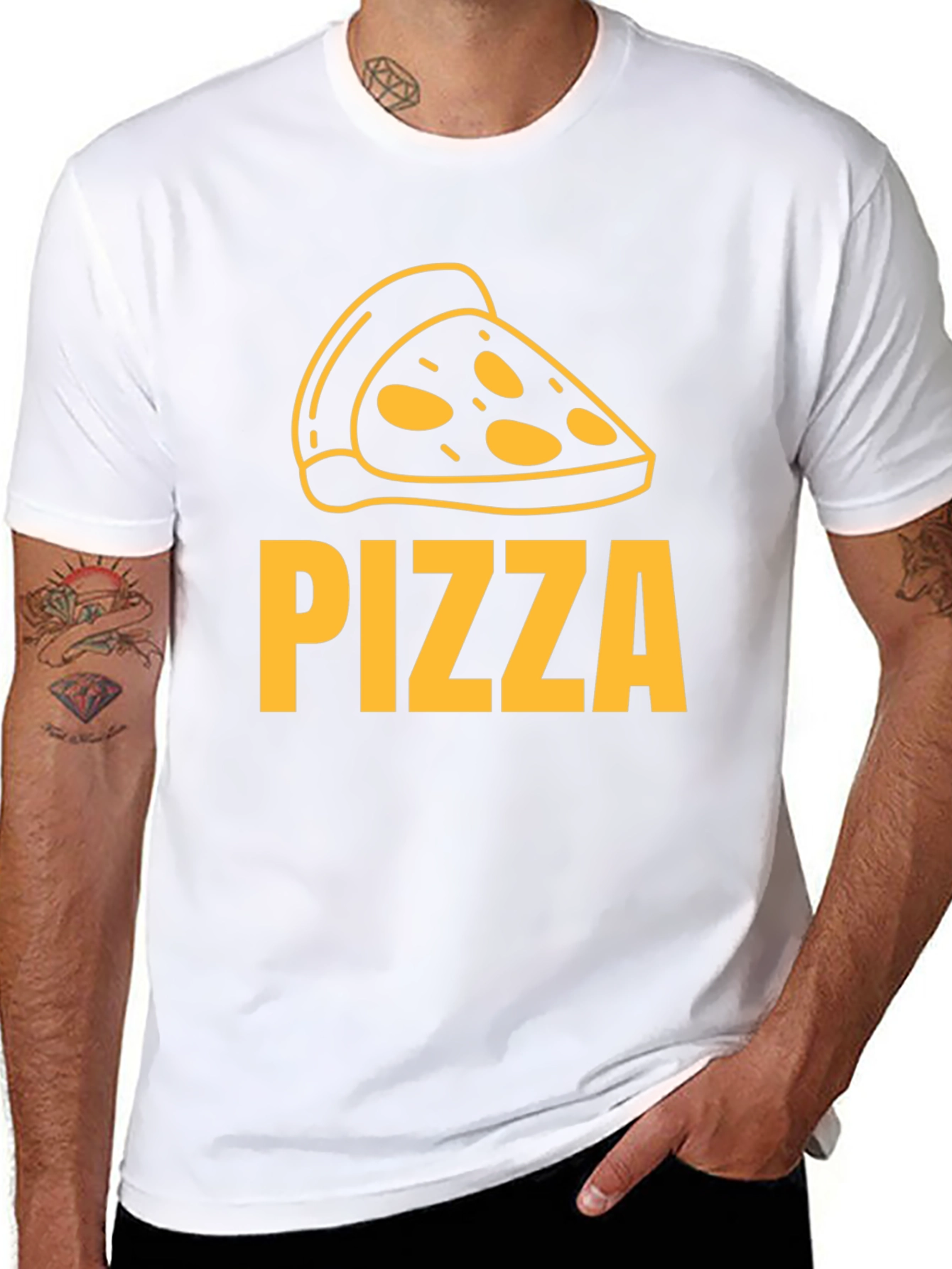 Pizza Lover Tee - Slice Graphic Mens Black T-Shirt
