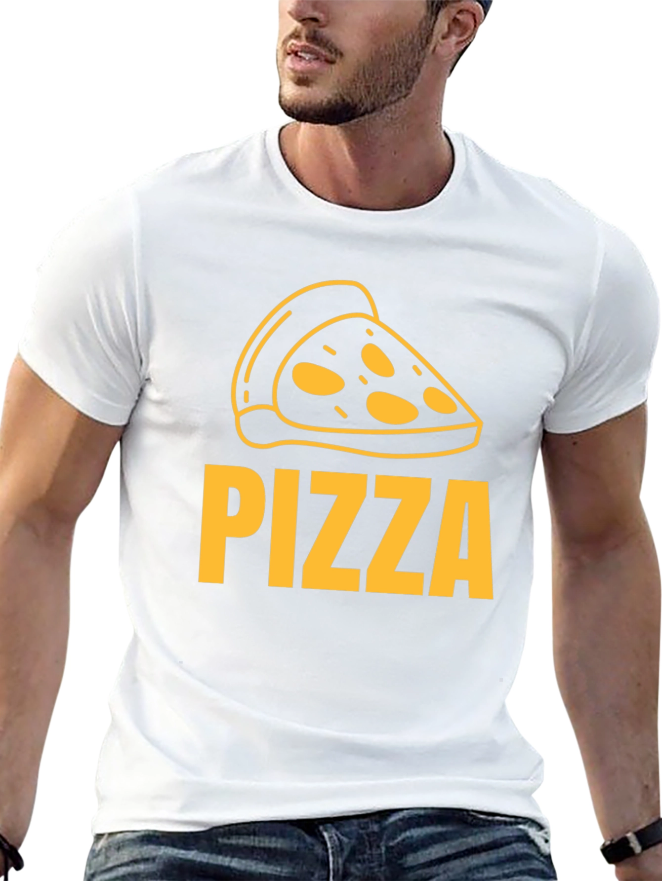 Pizza Lover Tee - Slice Graphic Mens Black T-Shirt