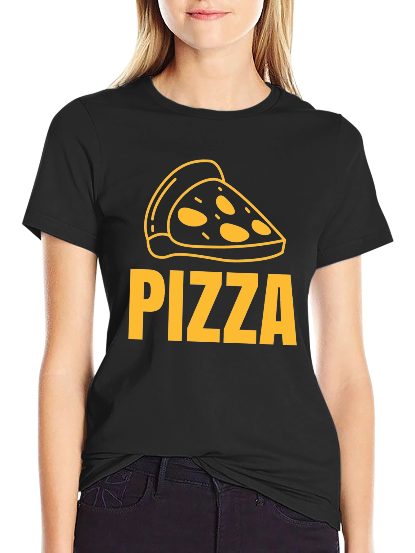 Pizza Lover Tee - Slice Graphic Mens Black T-Shirt