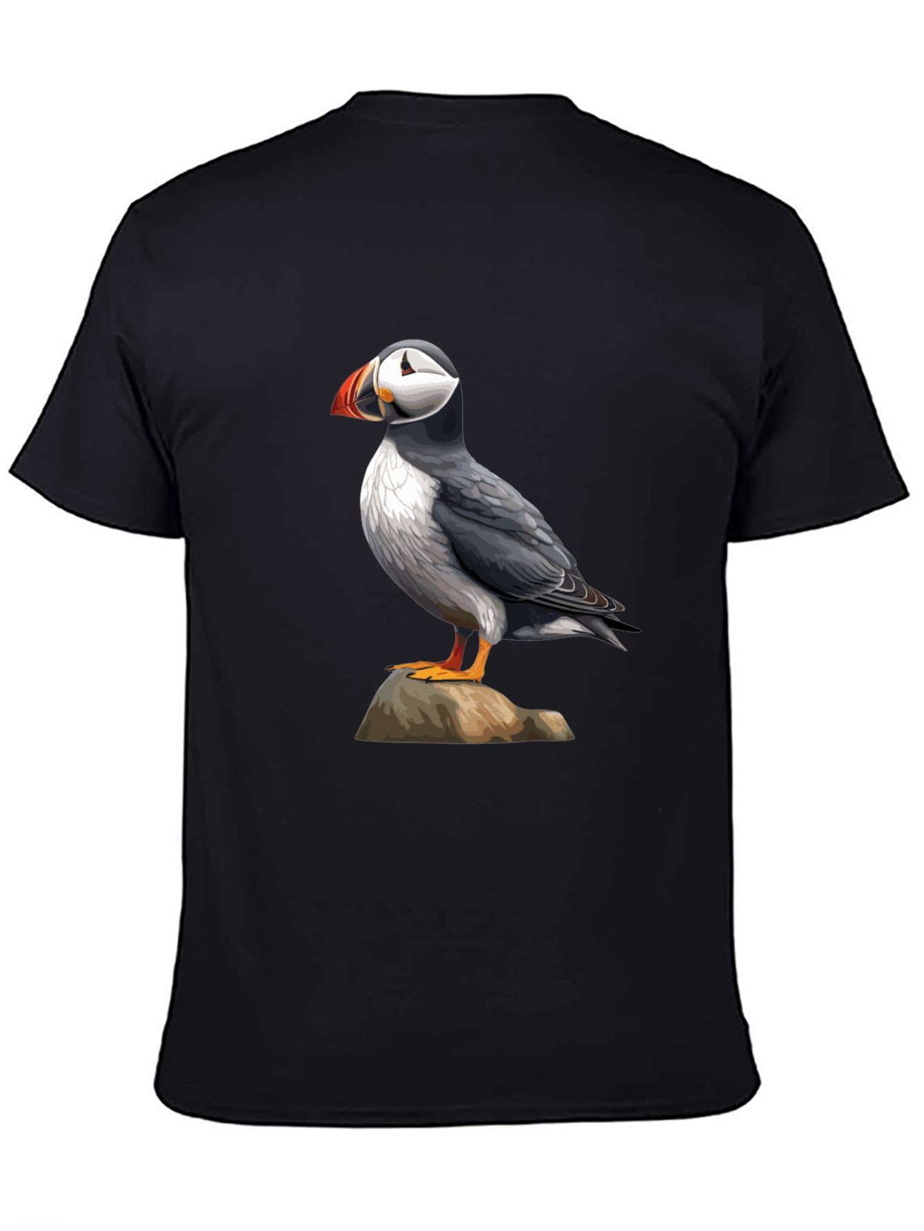 Puffin Bird Graphic T-Shirt - Black