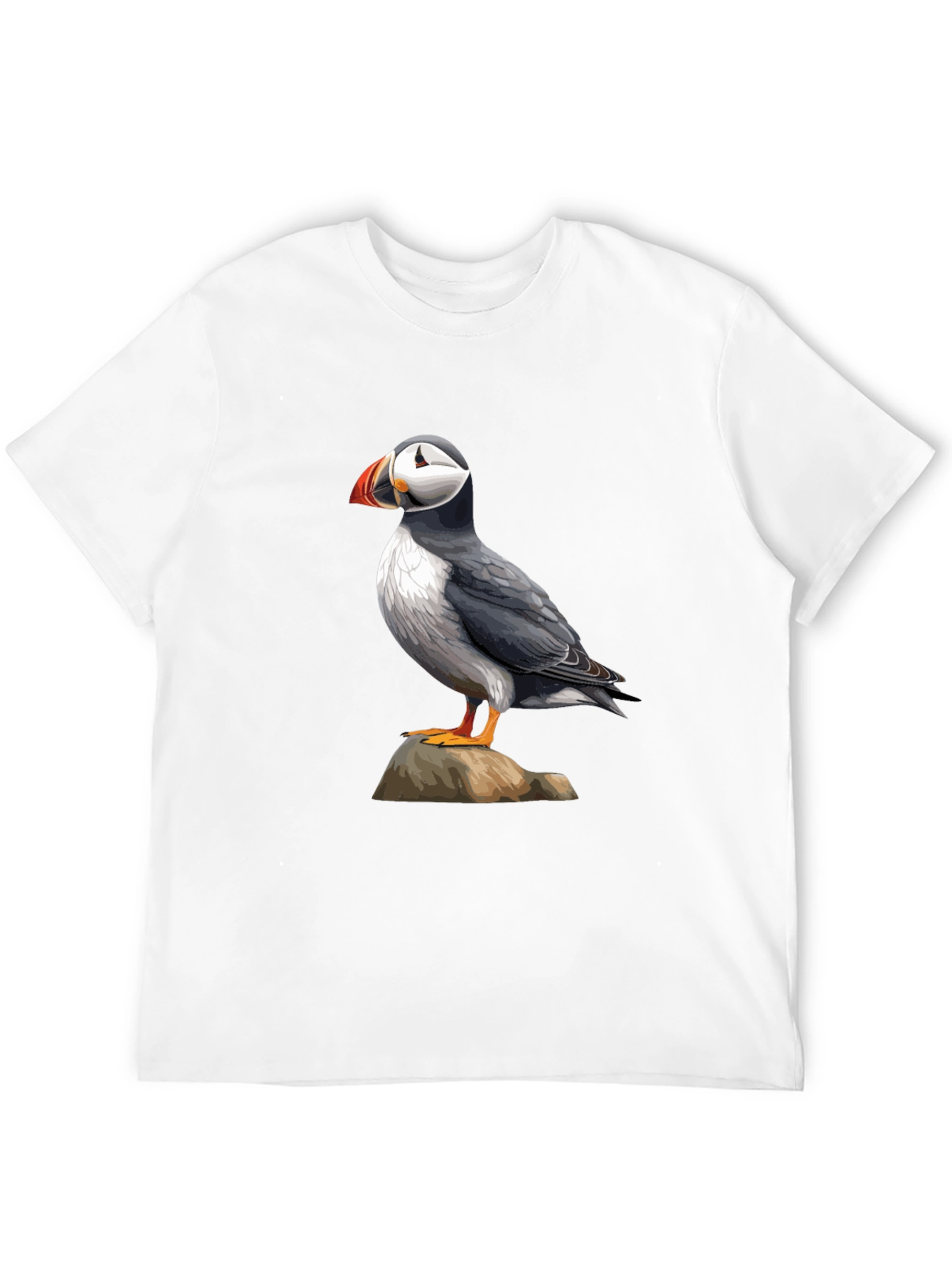 Puffin Bird Graphic T-Shirt - Black
