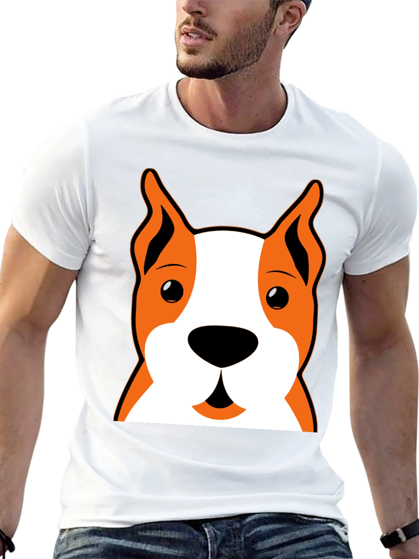 Dog Face Graphic Black T-Shirt
