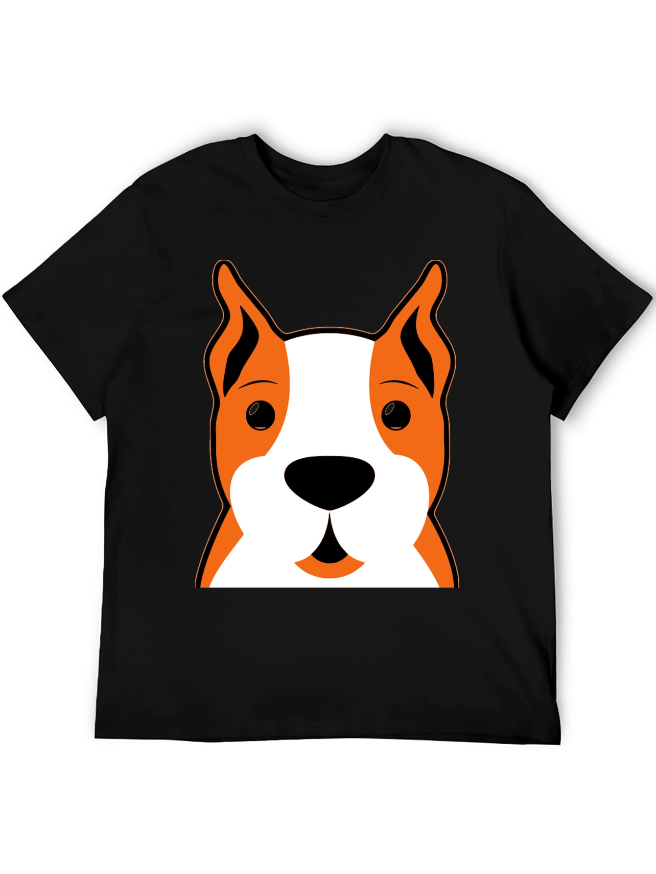 Dog Face Graphic Black T-Shirt