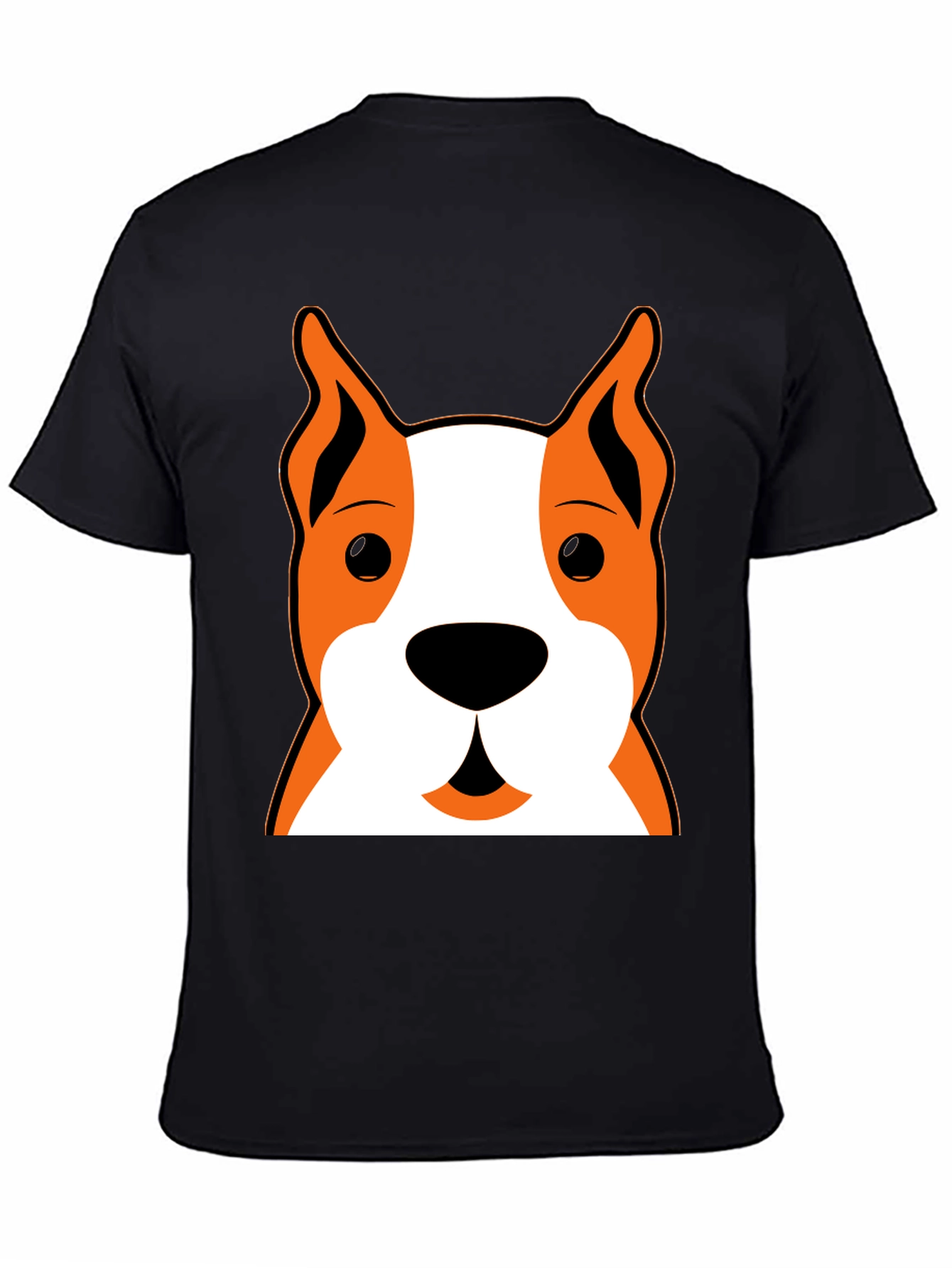 Dog Face Graphic Black T-Shirt
