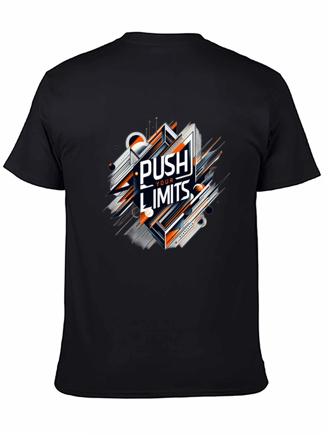 Push Your Limits Graphic Tee - Black Cotton T-Shirt