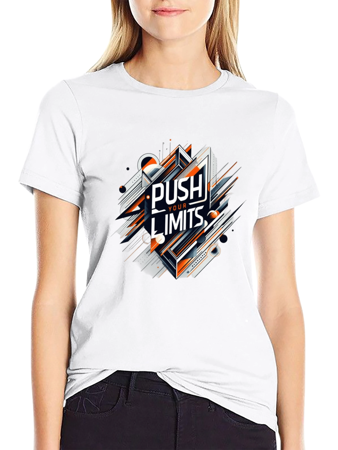 Push Your Limits Graphic Tee - Black Cotton T-Shirt