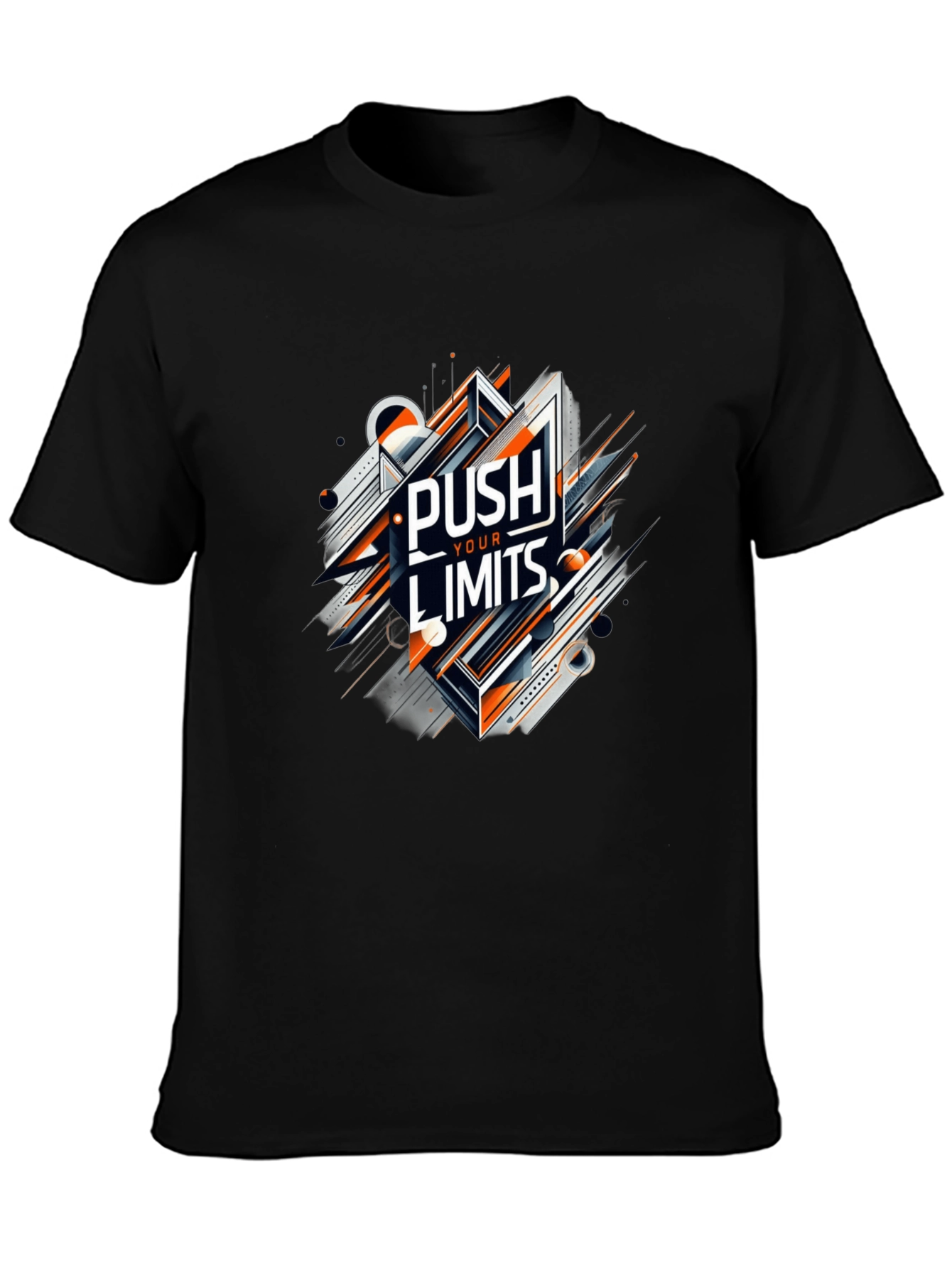 Push Your Limits Graphic Tee - Black Cotton T-Shirt