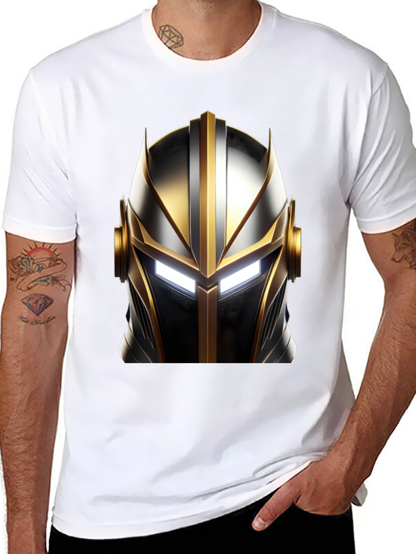 Knight Helmet Graphic Black T-Shirt