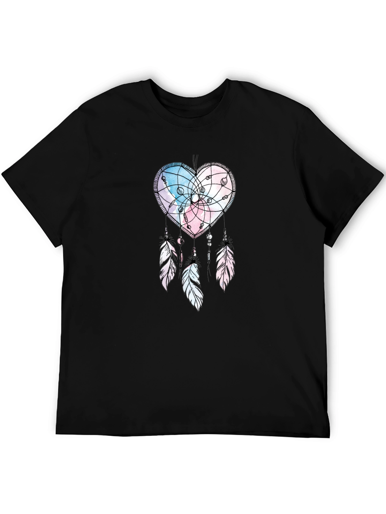 Heart Dreamcatcher Graphic Print T-Shirt - Stylish Tee