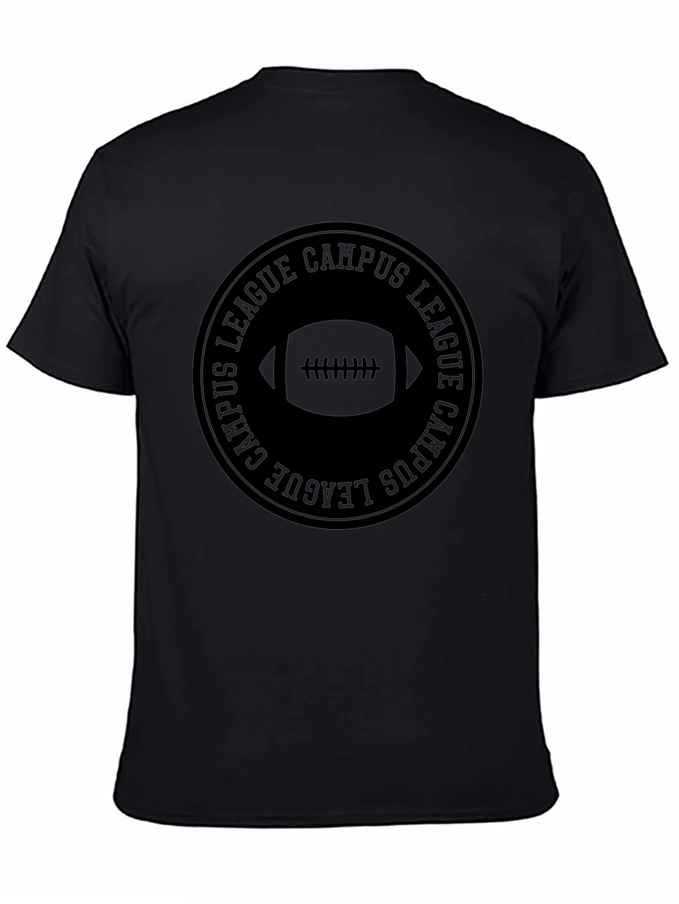 Campus League Football Black T-Shirt