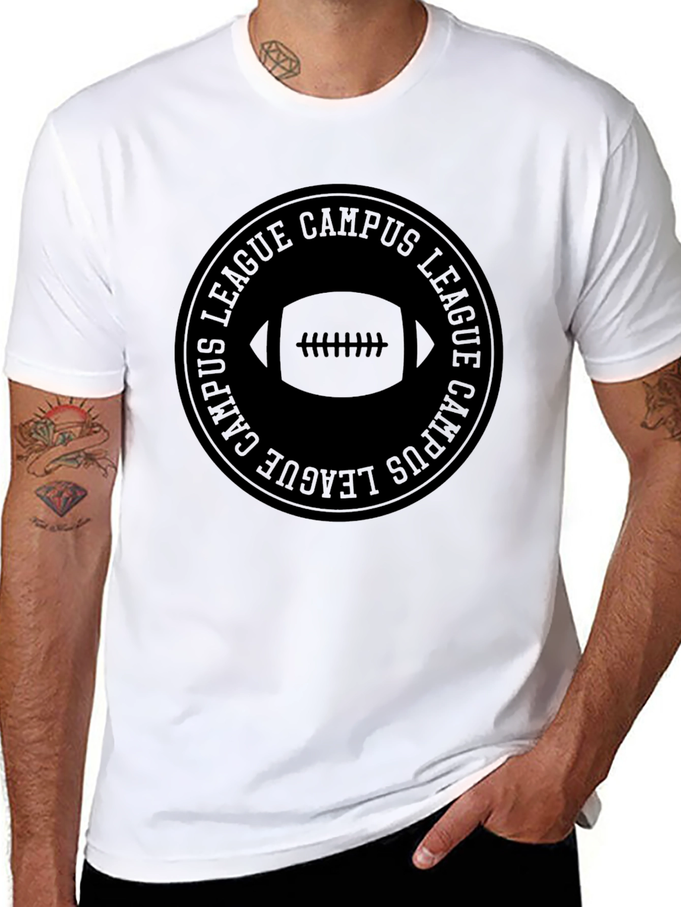Campus League Football Black T-Shirt