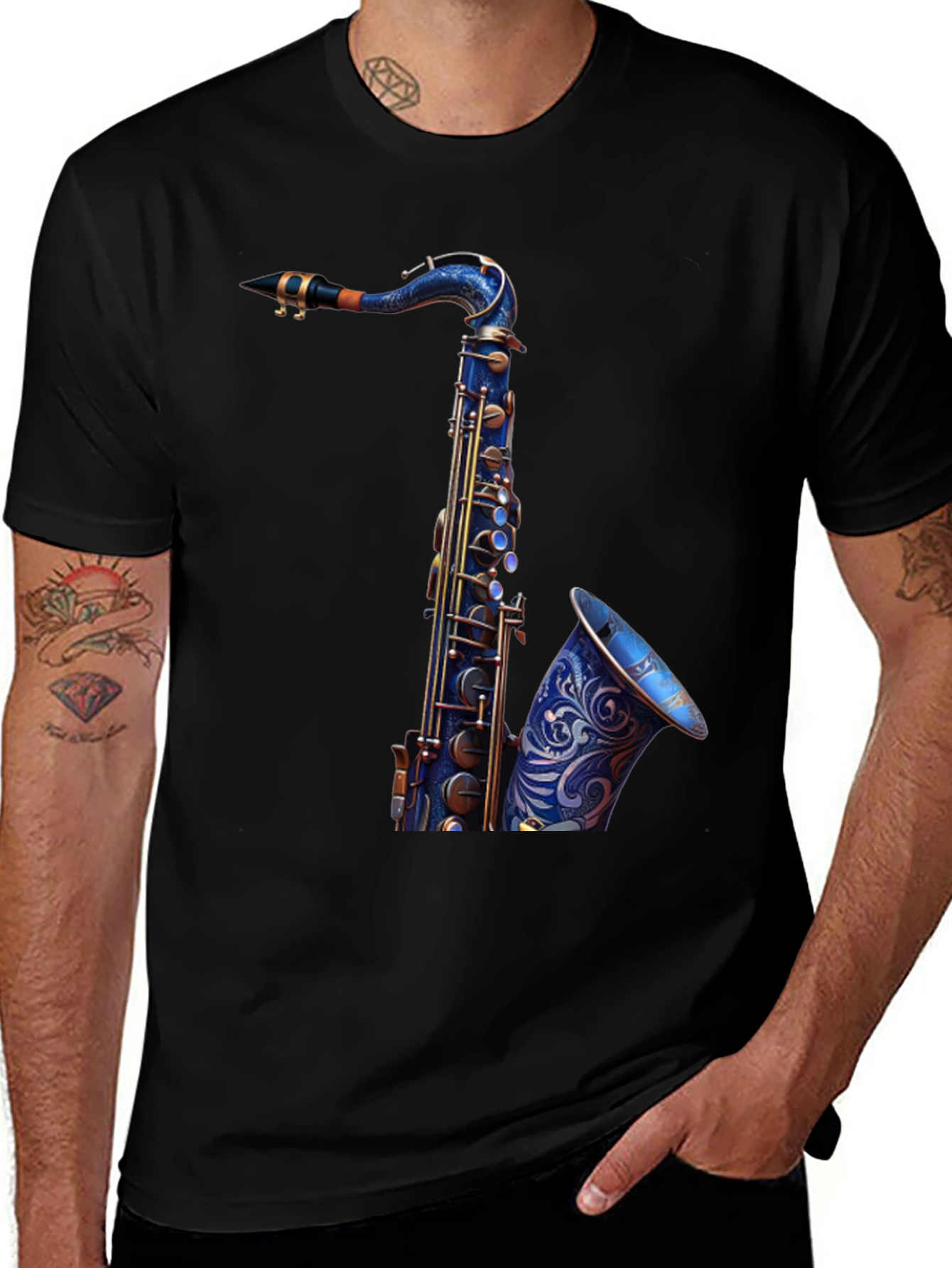 Saxophone Graphic Tee - Cool Musician Shirt