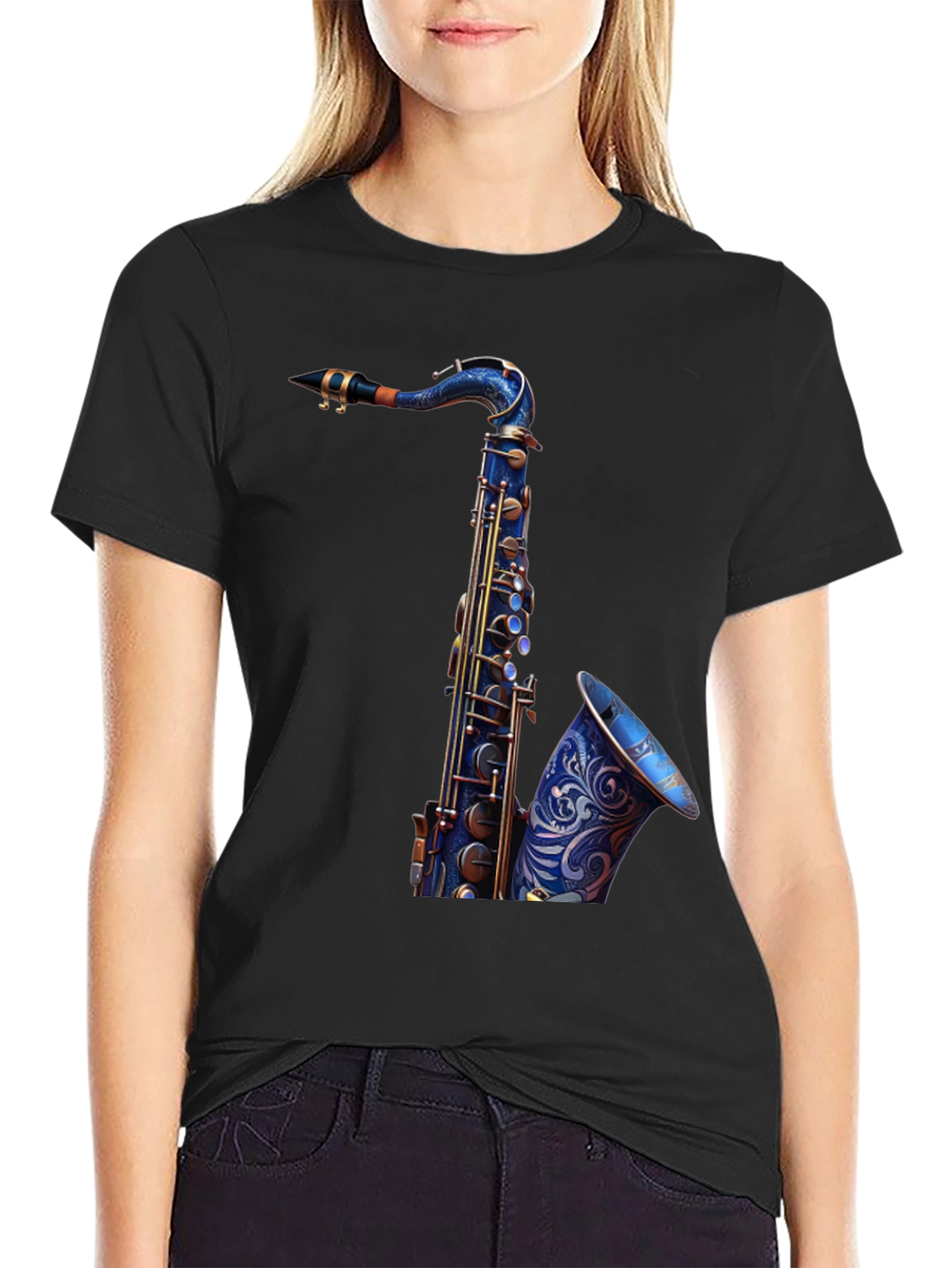 Saxophone Graphic Tee - Cool Musician Shirt