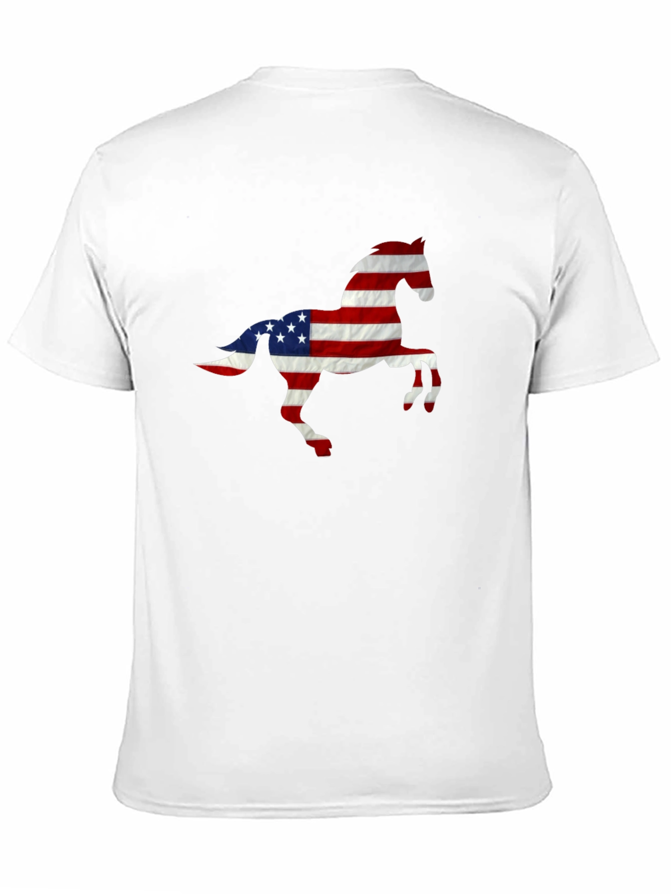 American Flag Horse Graphic Tee - Patriotic Style
