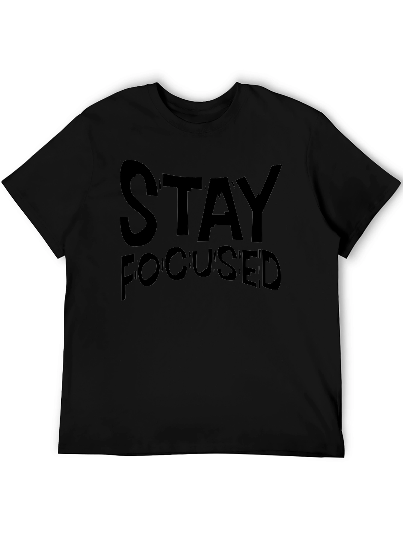 Stay Focused Graphic Tee - Black Casual Shirt