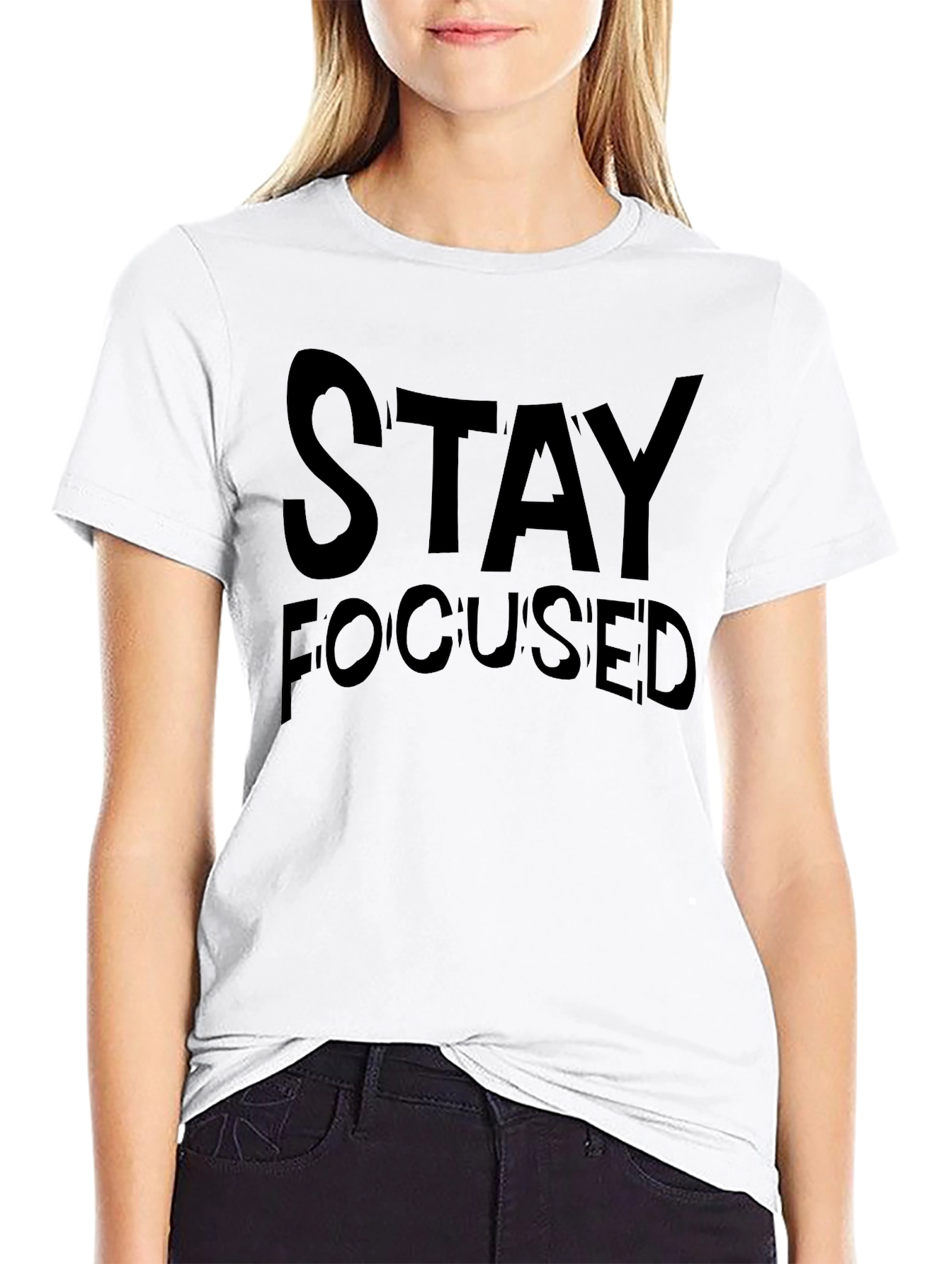 Stay Focused Graphic Tee - Black Casual Shirt