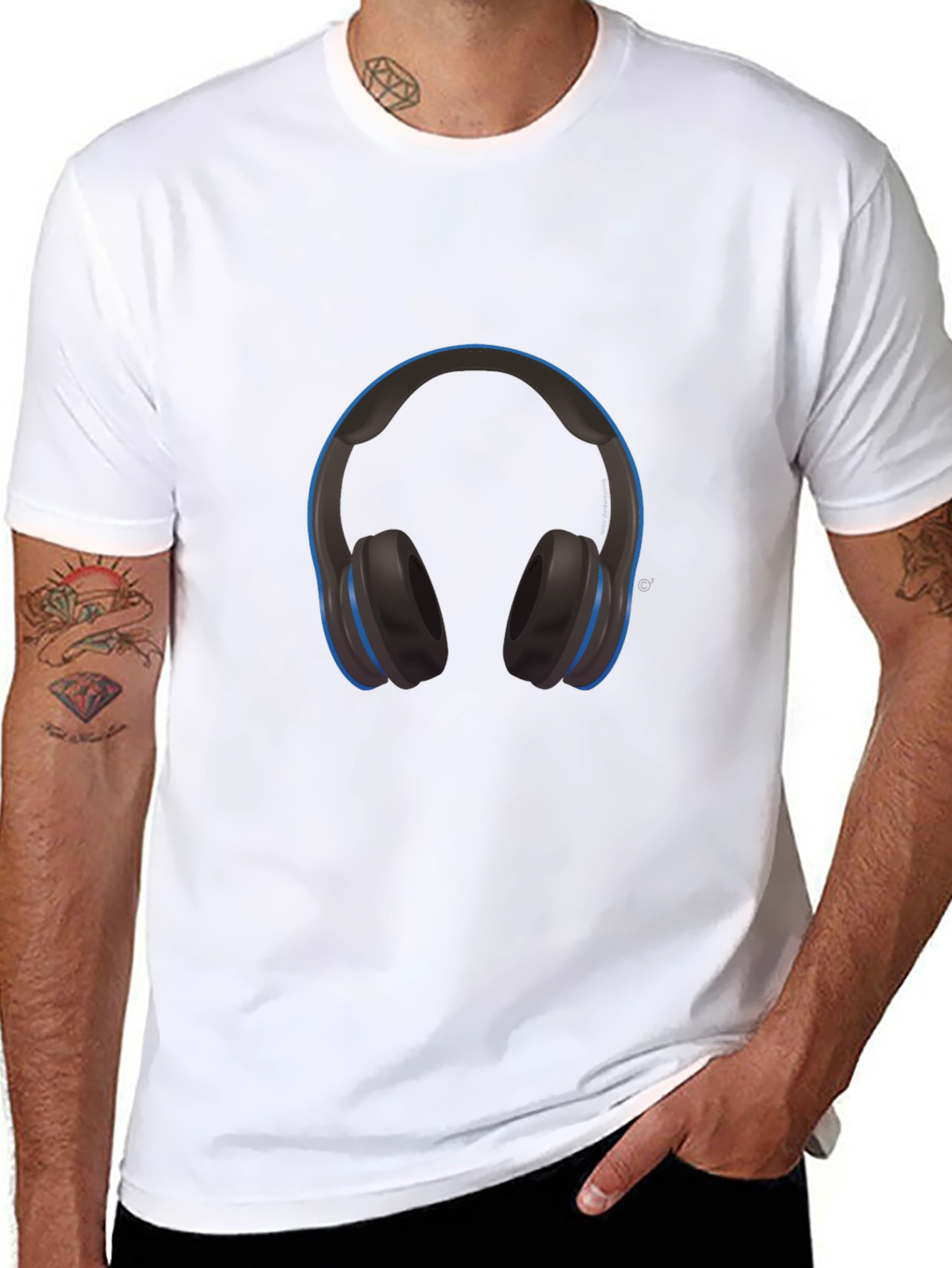 Headphone Graphic Tee - Black Casual Shirt