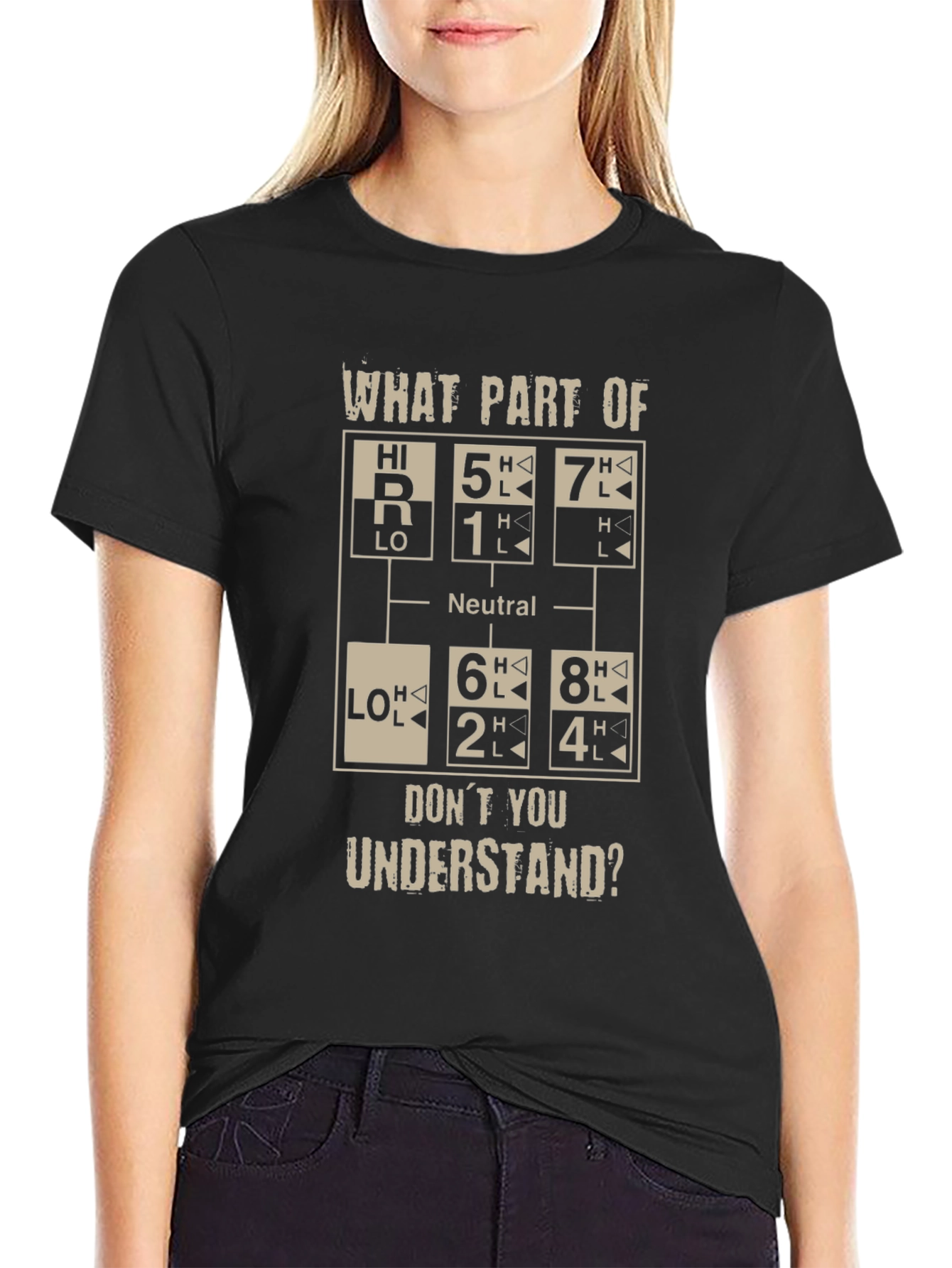 Funny Trucker T-Shirt - Gear Shift Pattern