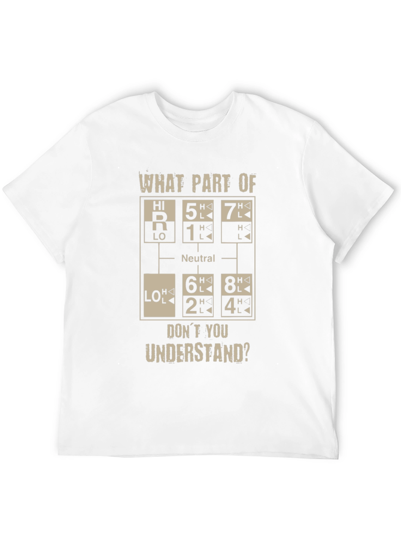 Funny Trucker T-Shirt - Gear Shift Pattern