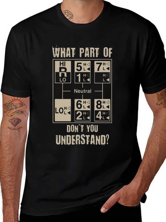 Funny Trucker T-Shirt - Gear Shift Pattern