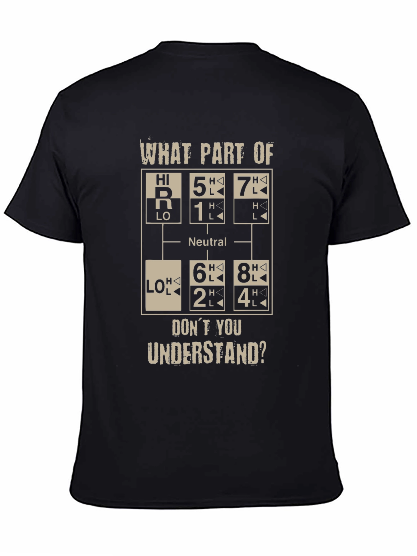Funny Trucker T-Shirt - Gear Shift Pattern