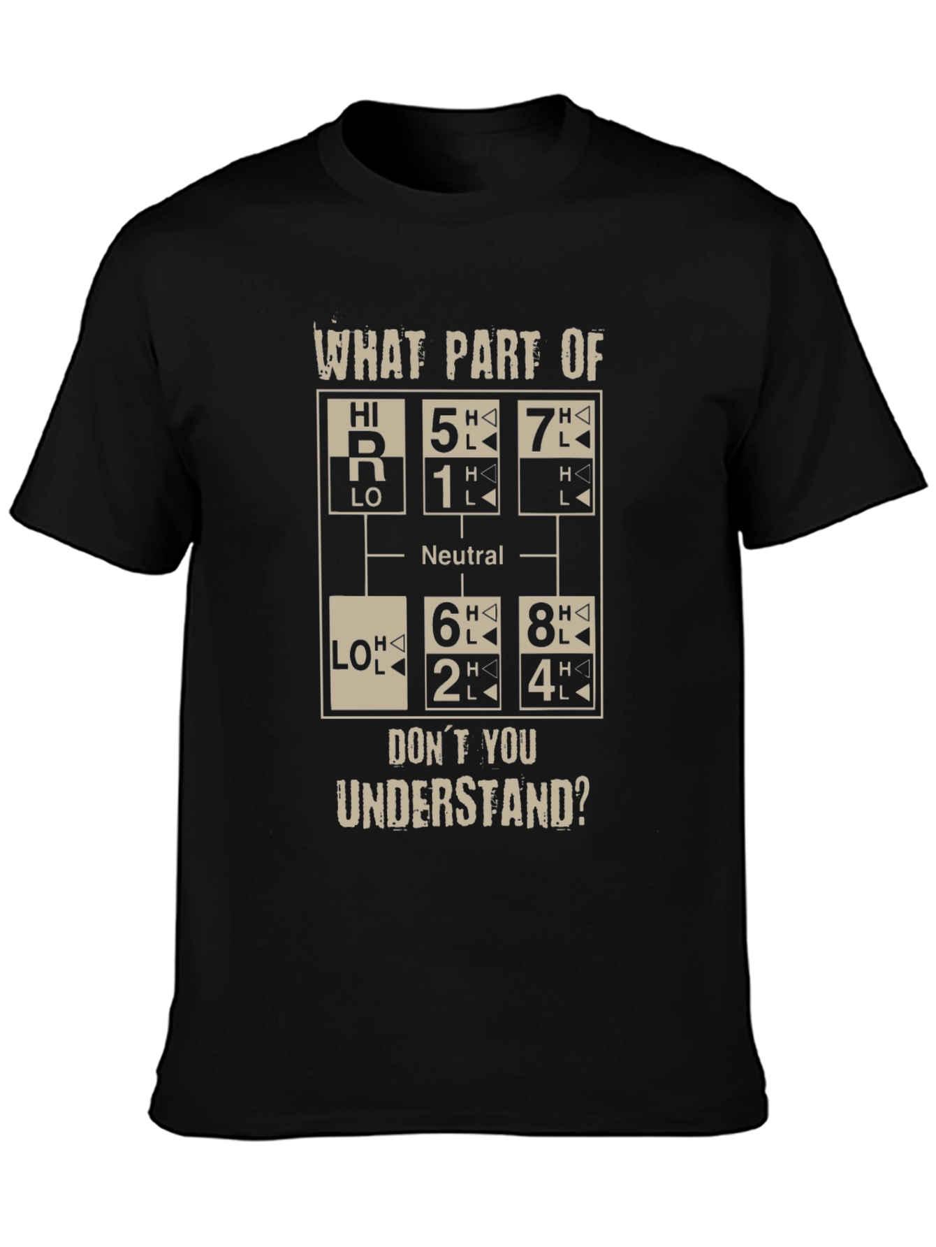 Funny Trucker T-Shirt - Gear Shift Pattern