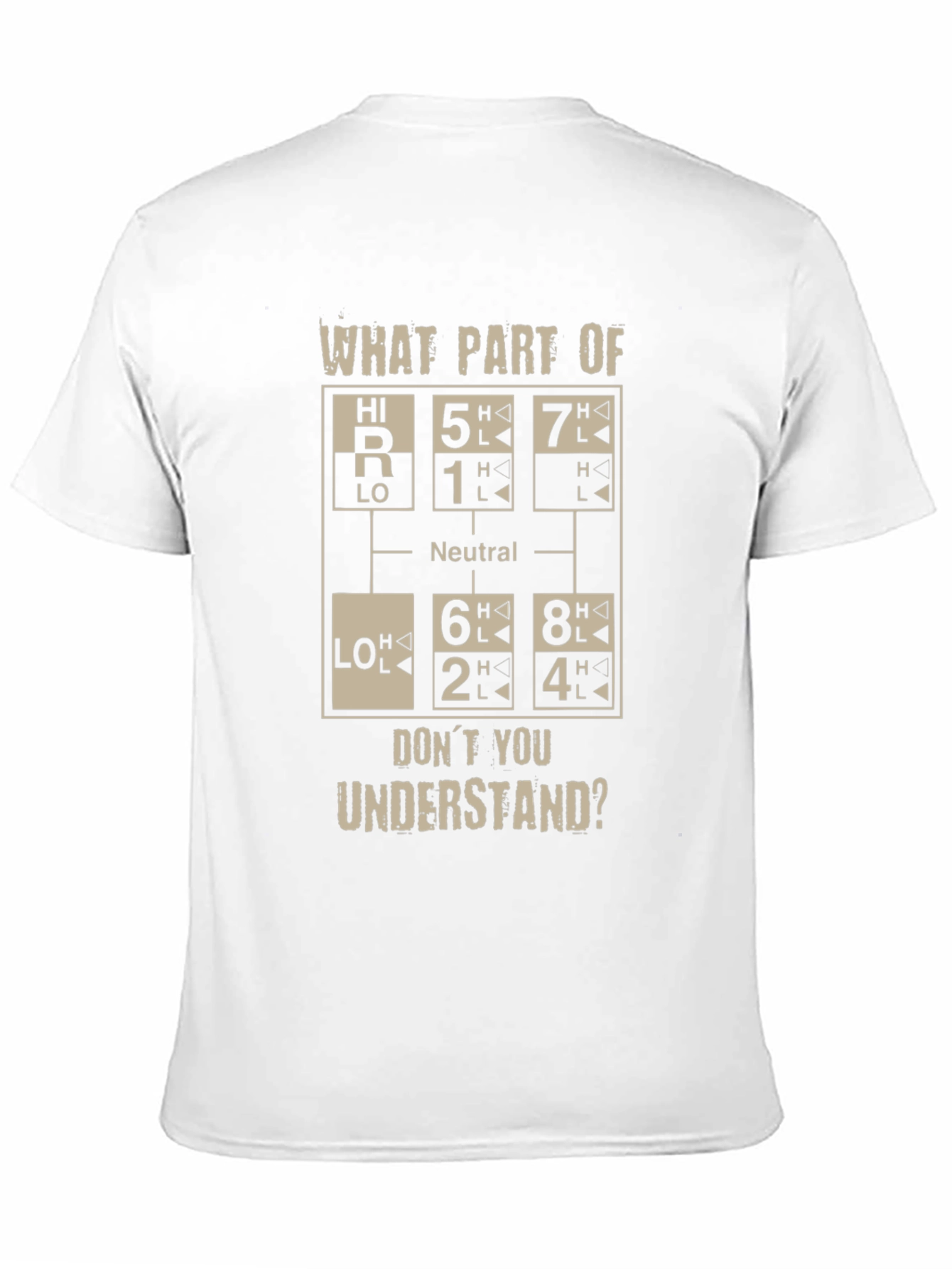 Funny Trucker T-Shirt - Gear Shift Pattern