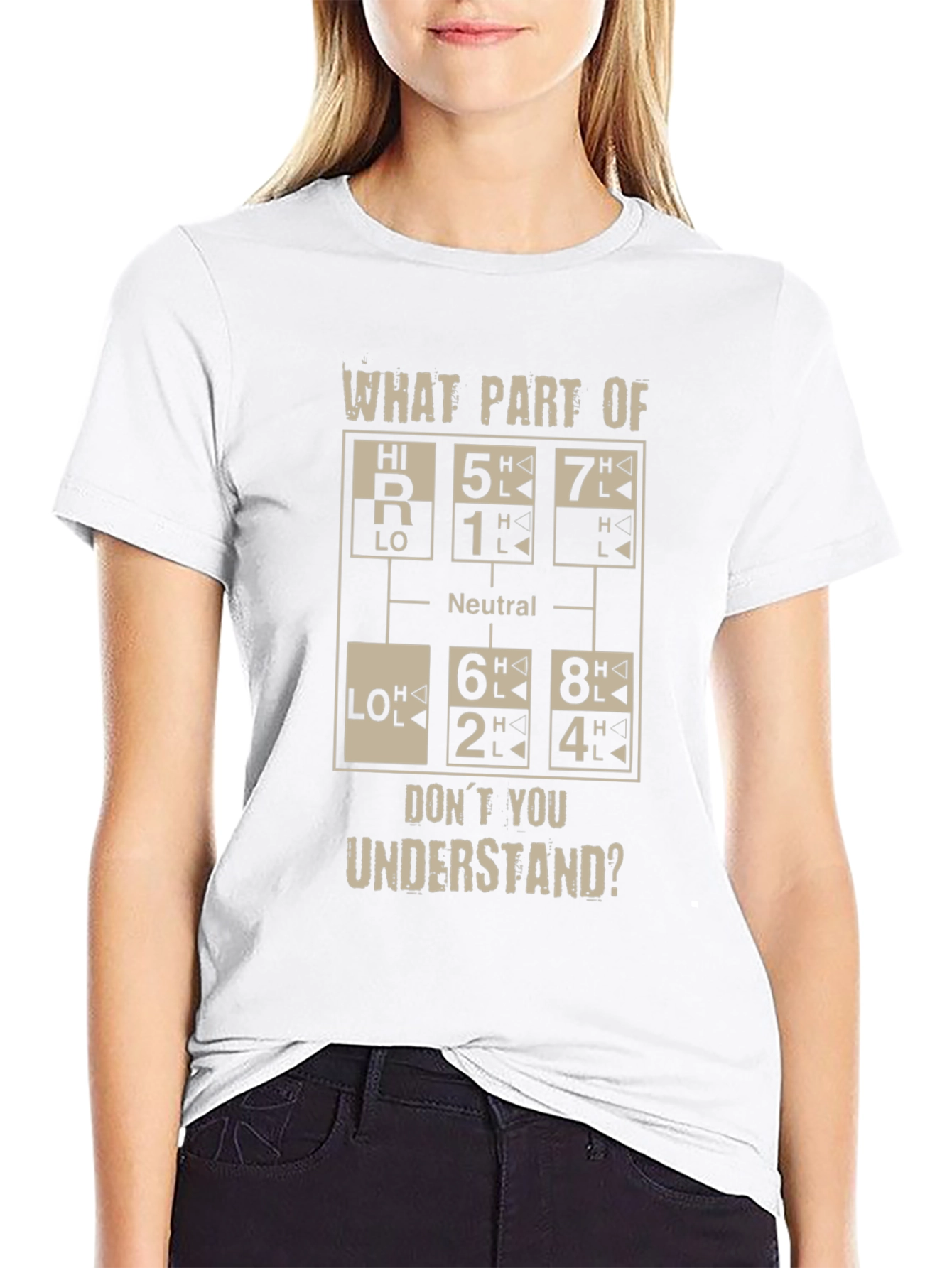 Funny Trucker T-Shirt - Gear Shift Pattern