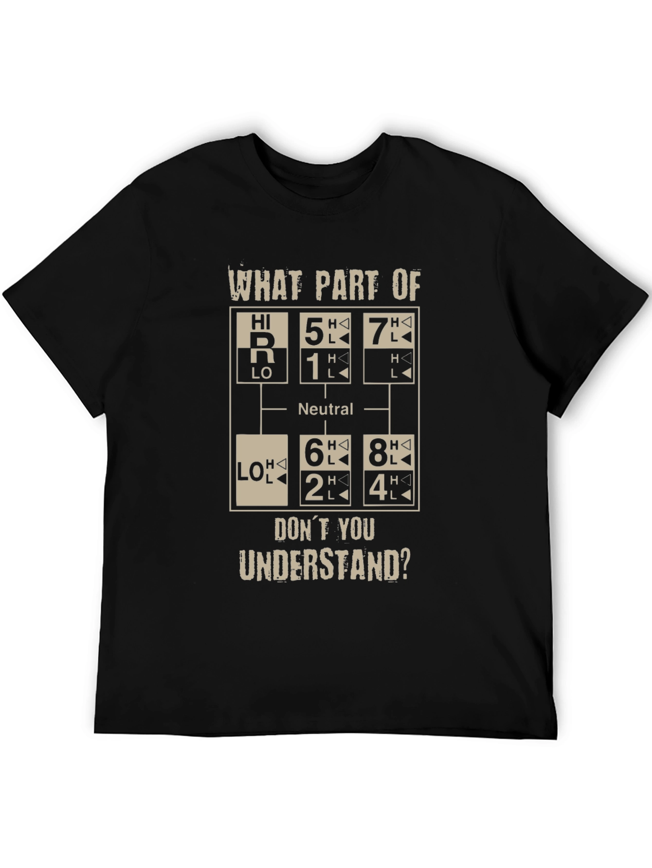 Funny Trucker T-Shirt - Gear Shift Pattern