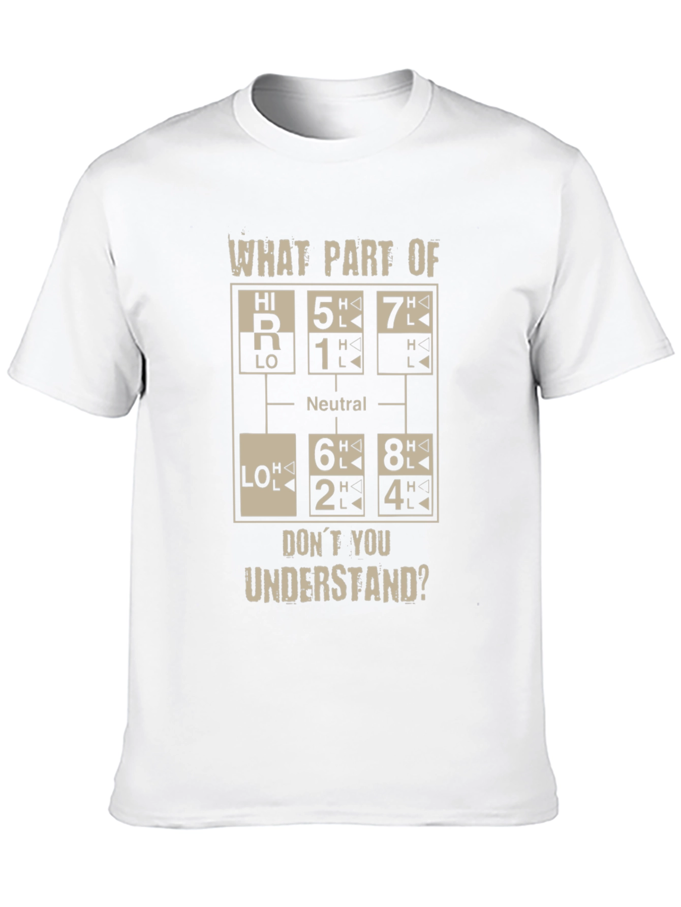 Funny Trucker T-Shirt - Gear Shift Pattern