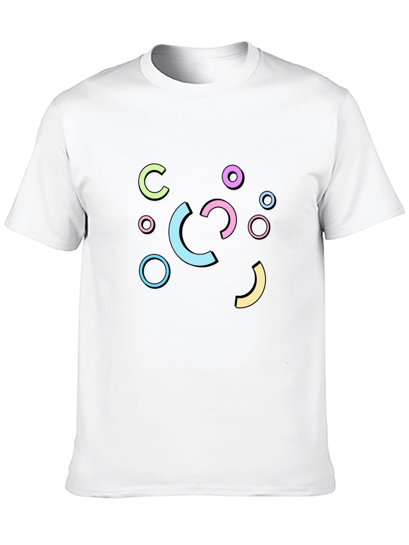 Retro Geometric Graphic Print Black T-Shirt
