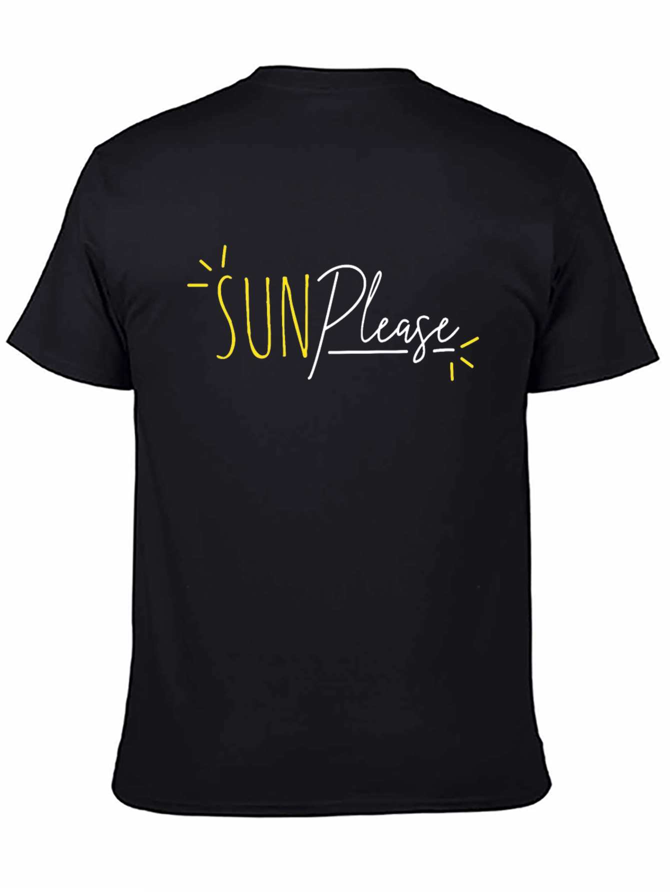 Sun Please Graphic Tee - Black Cotton T-Shirt