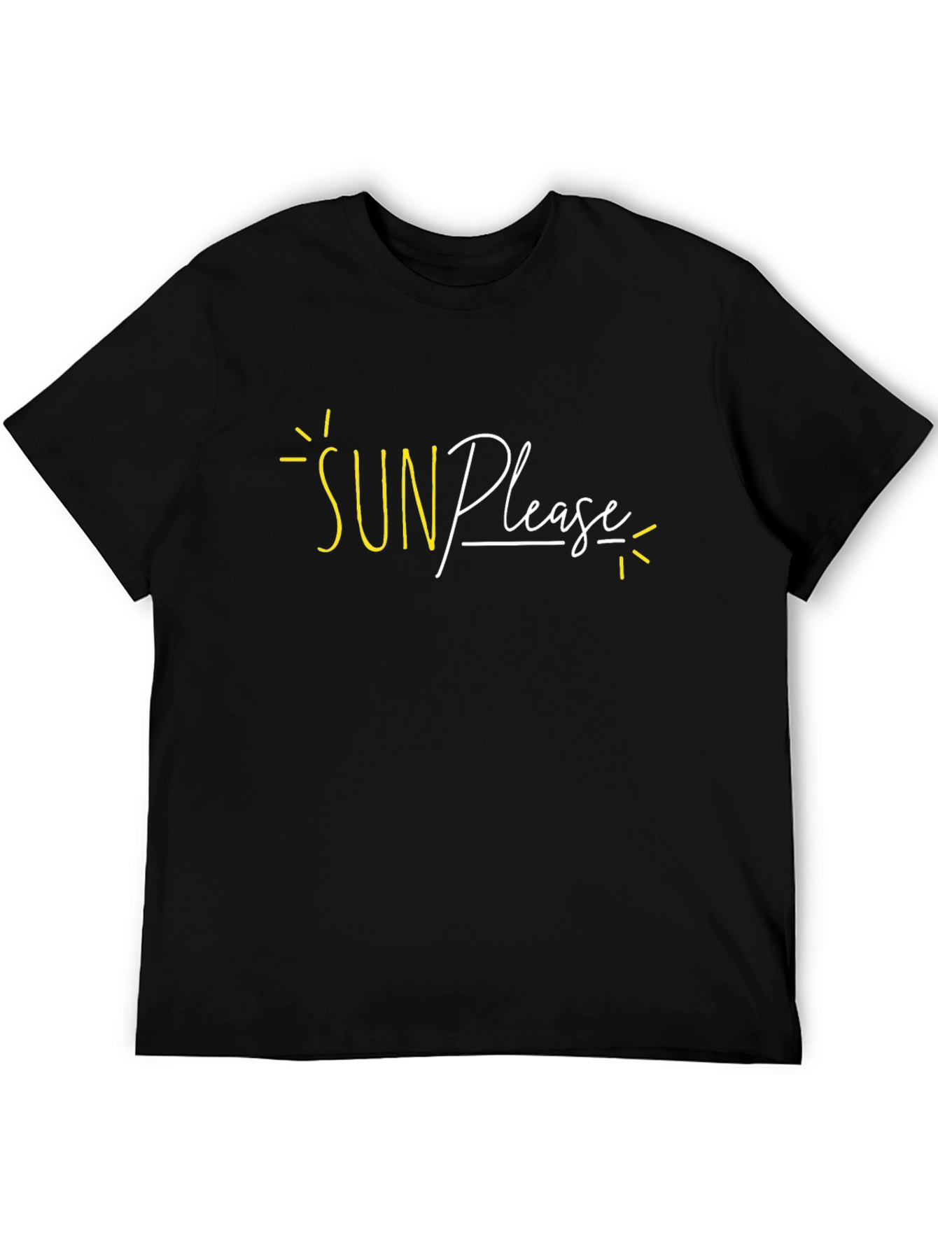 Sun Please Graphic Tee - Black Cotton T-Shirt