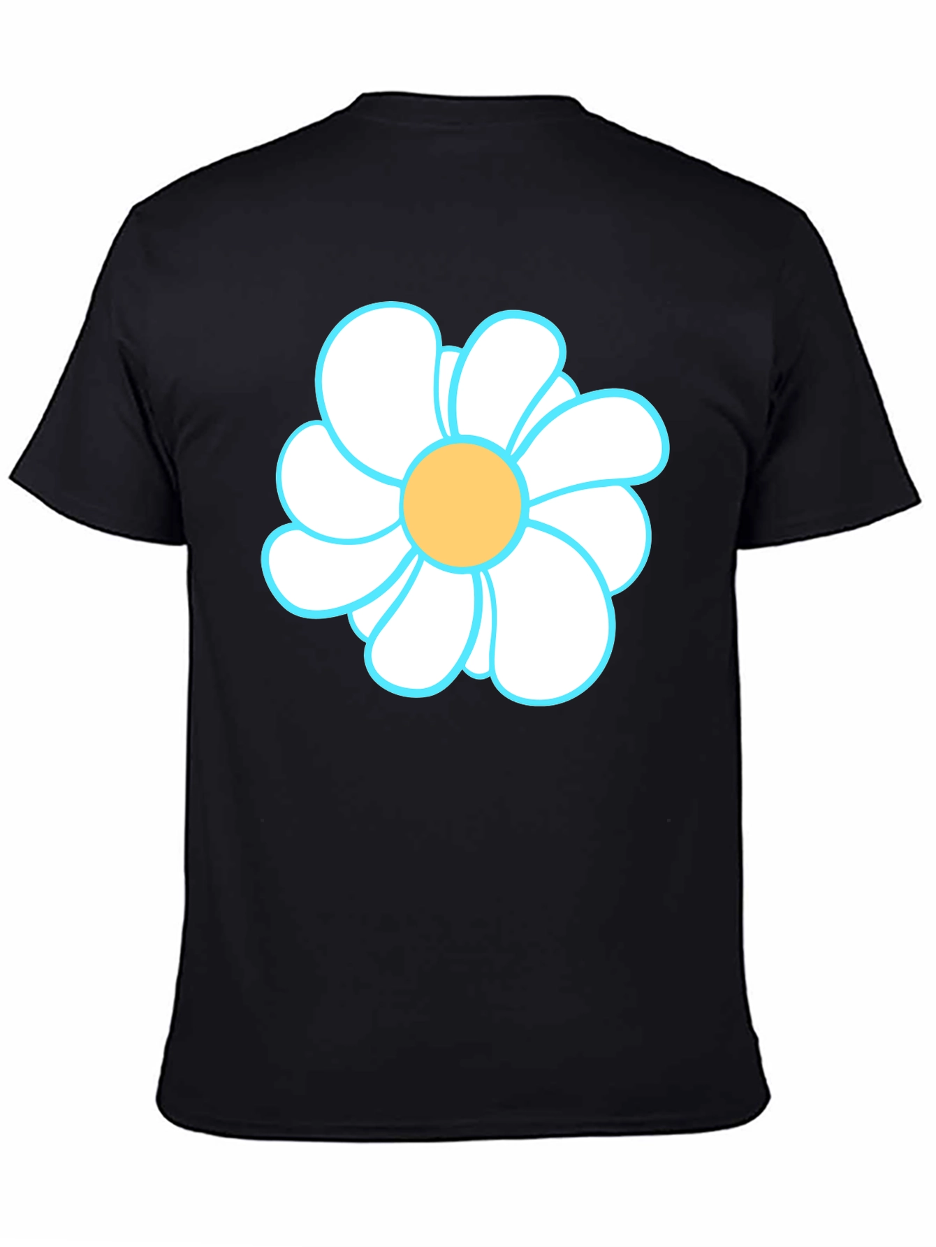 Daisy Graphic Tee - Black Cotton T-Shirt